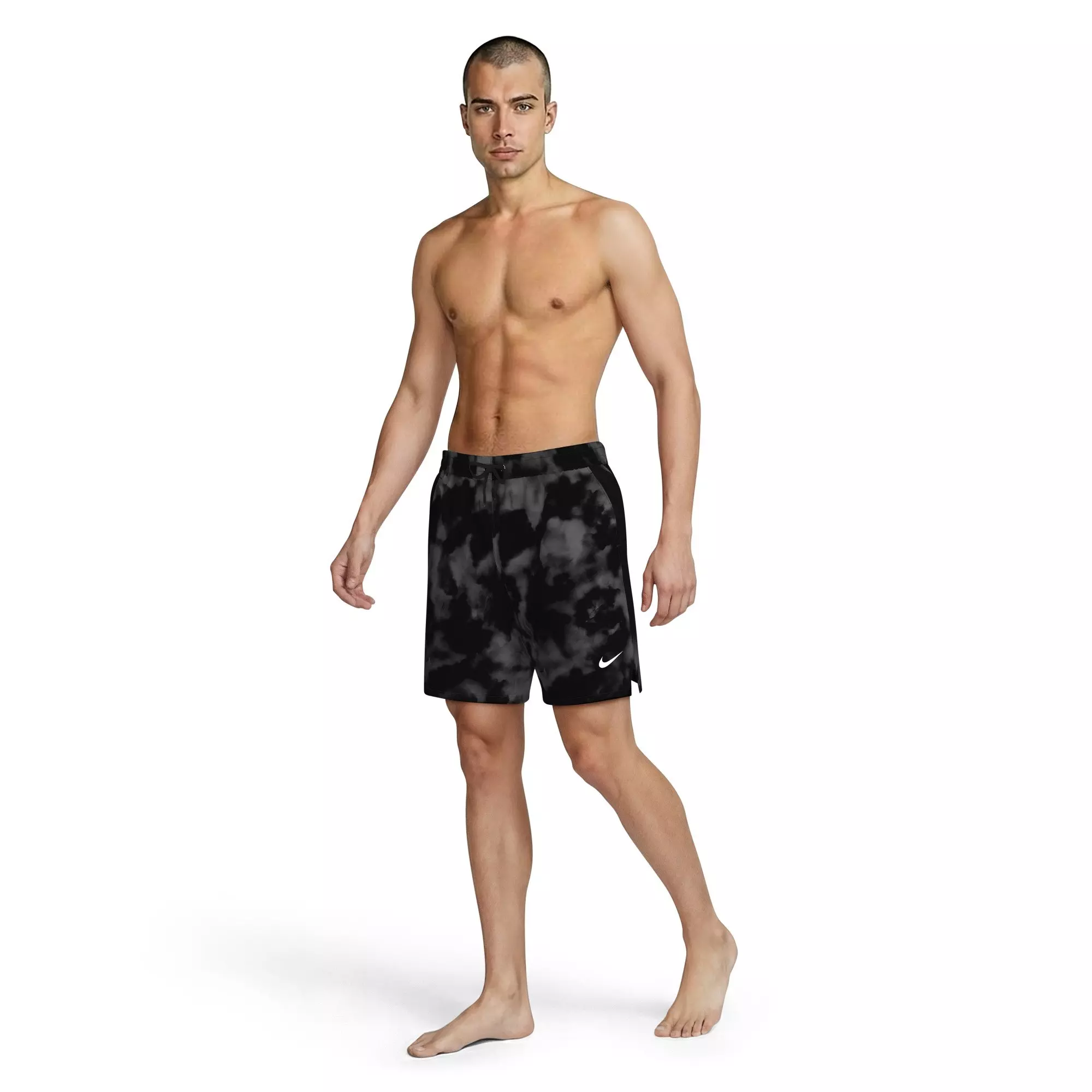Nike Men's Swim Contend 7" Boxer Volley Short - BLACK/GREY