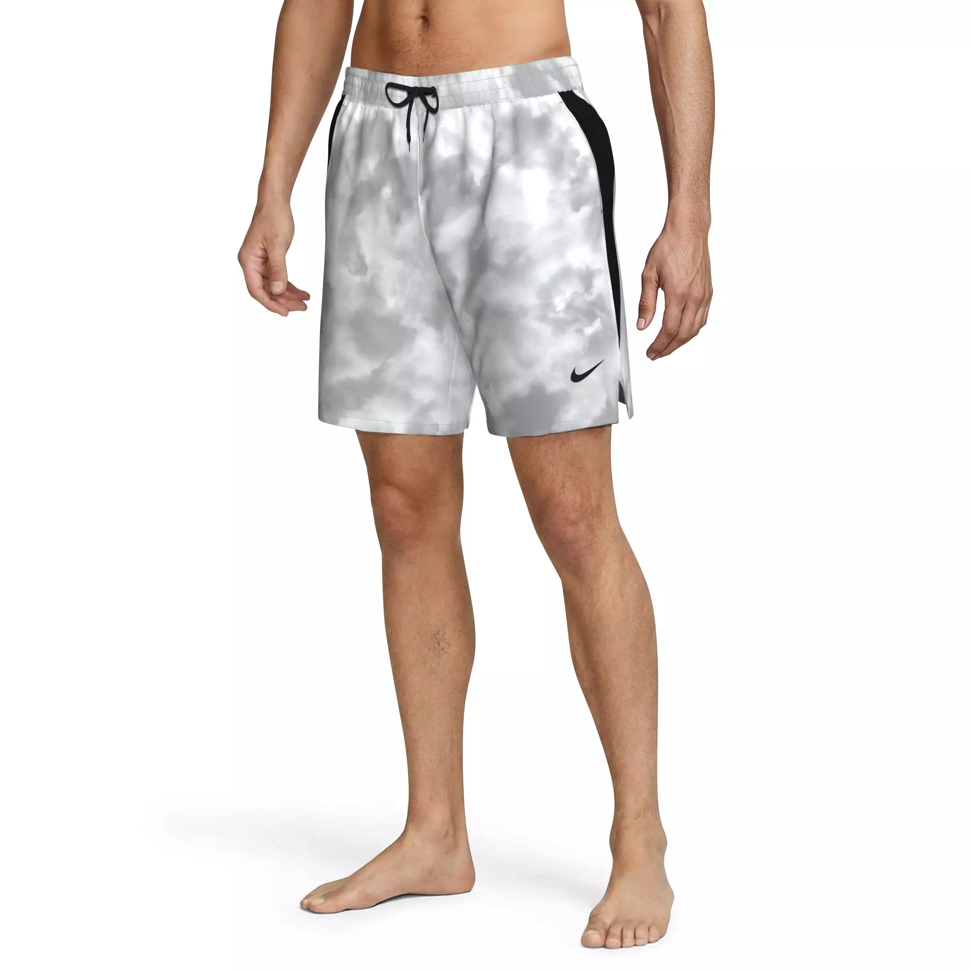 Nike Men's Swim Contend 7" Boxer Volley Short - GREY/WHITE