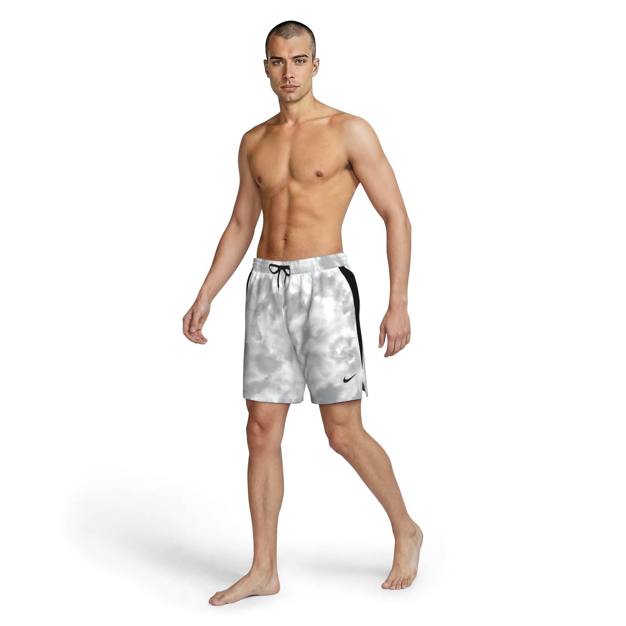 Nike Men's Swim Contend 7" Boxer Volley Short - GREY/WHITE Thumbnail View 8