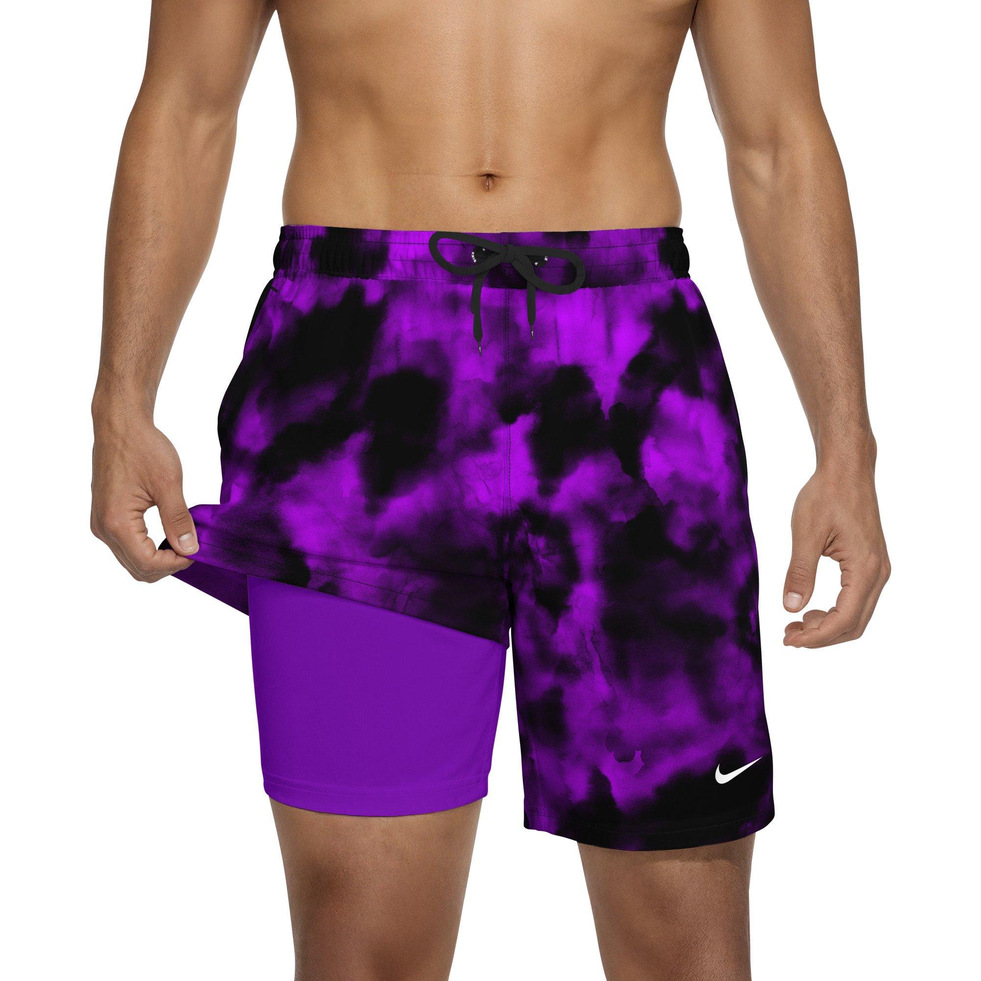 Nike Men's Swim Contend 7" Boxer Volley Short - VIOLET/BLACK Thumbnail View 6