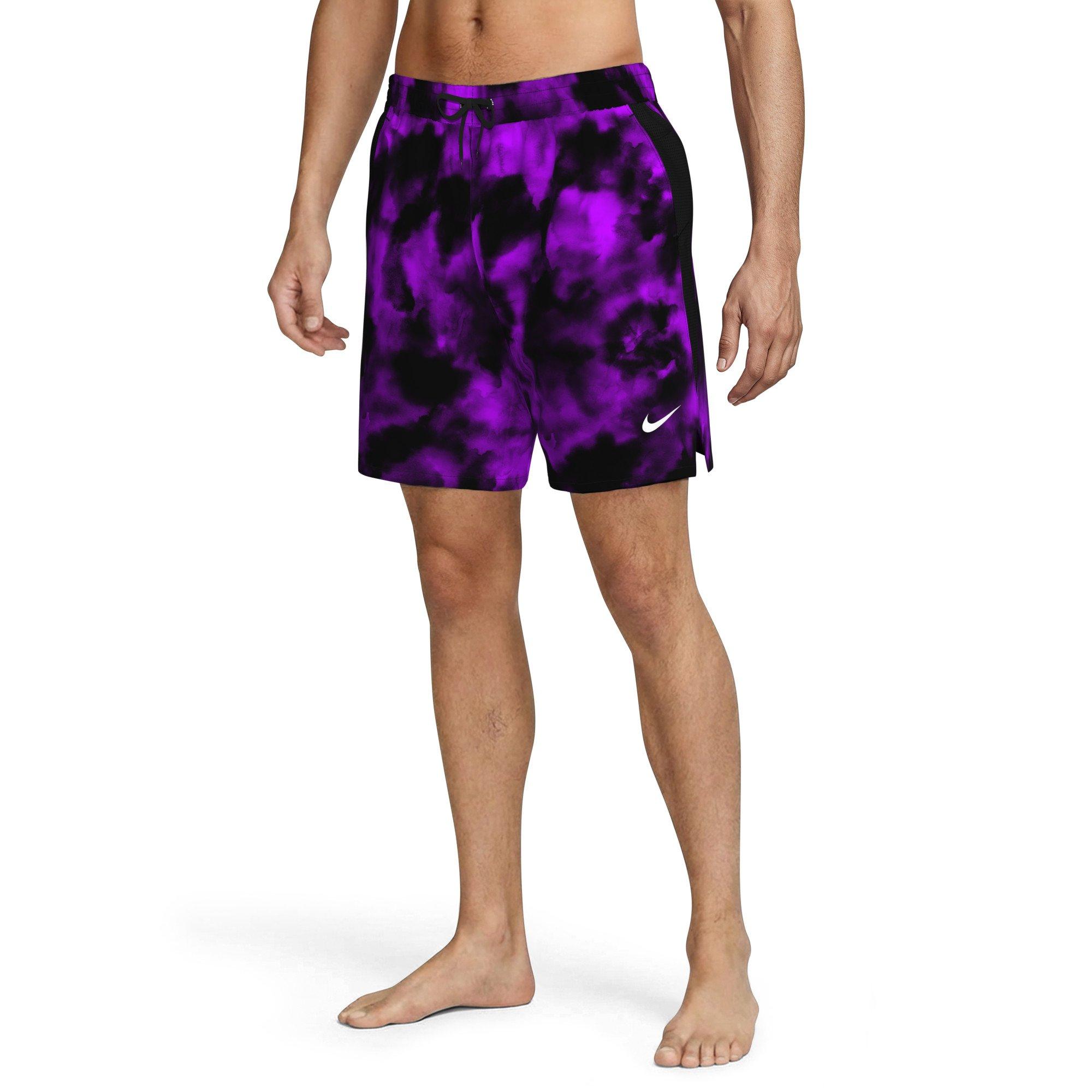 Nike Men's Swim Contend 7" Boxer Volley Short - VIOLET/BLACK Thumbnail View 7