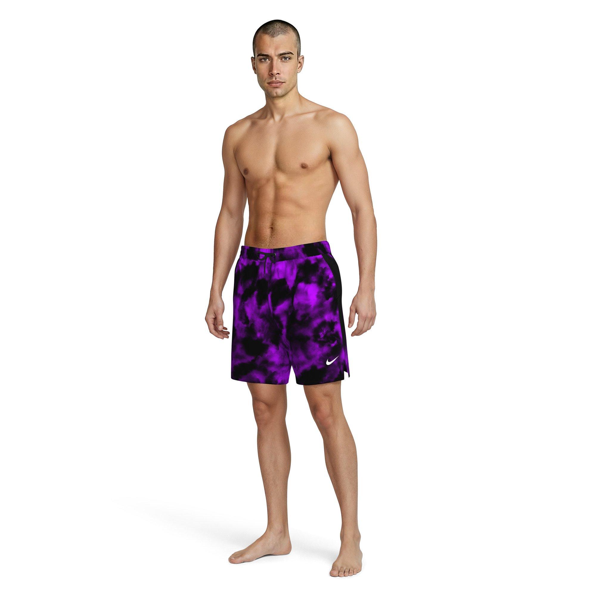 Nike Men's Swim Contend 7" Boxer Volley Short - VIOLET/BLACK Thumbnail View 8