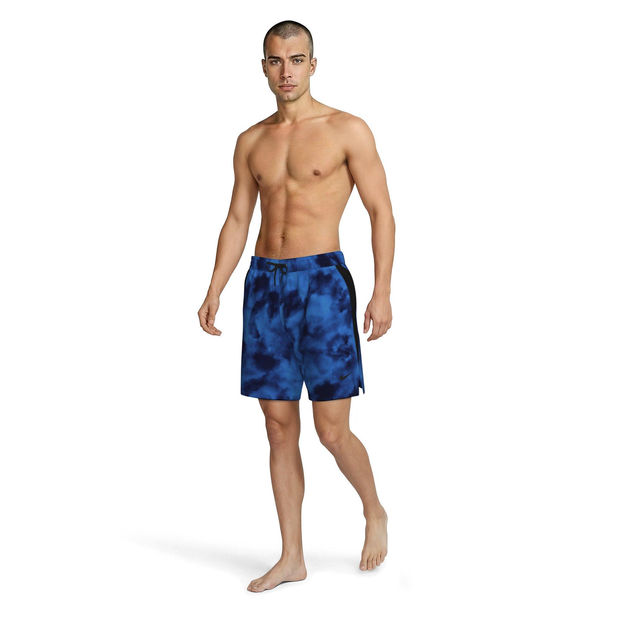 Nike Men's Swim Contend 7" Boxer Volley Short - BLUE/BLACK Thumbnail View 8