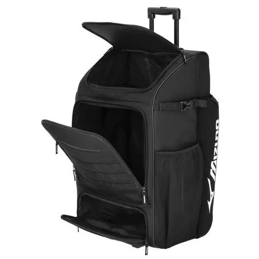 Mizuno Samurai Catcher's Wheel Batpack - Black - BLACK