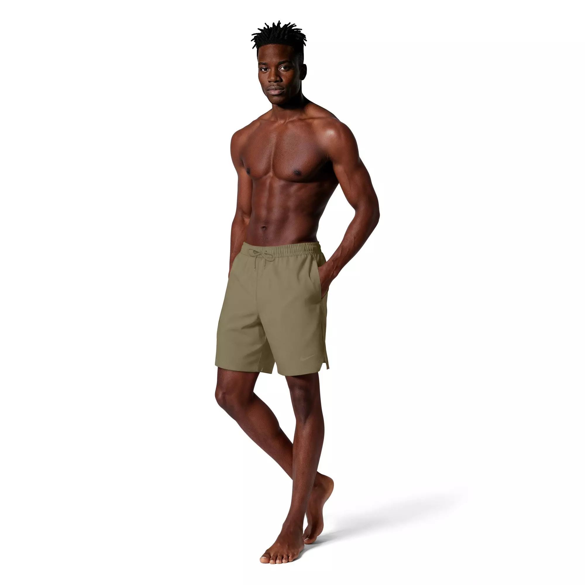 Nike Men's Swim Contend Essential Brief-Lined 7" Volley Swim Shorts - BEIGE