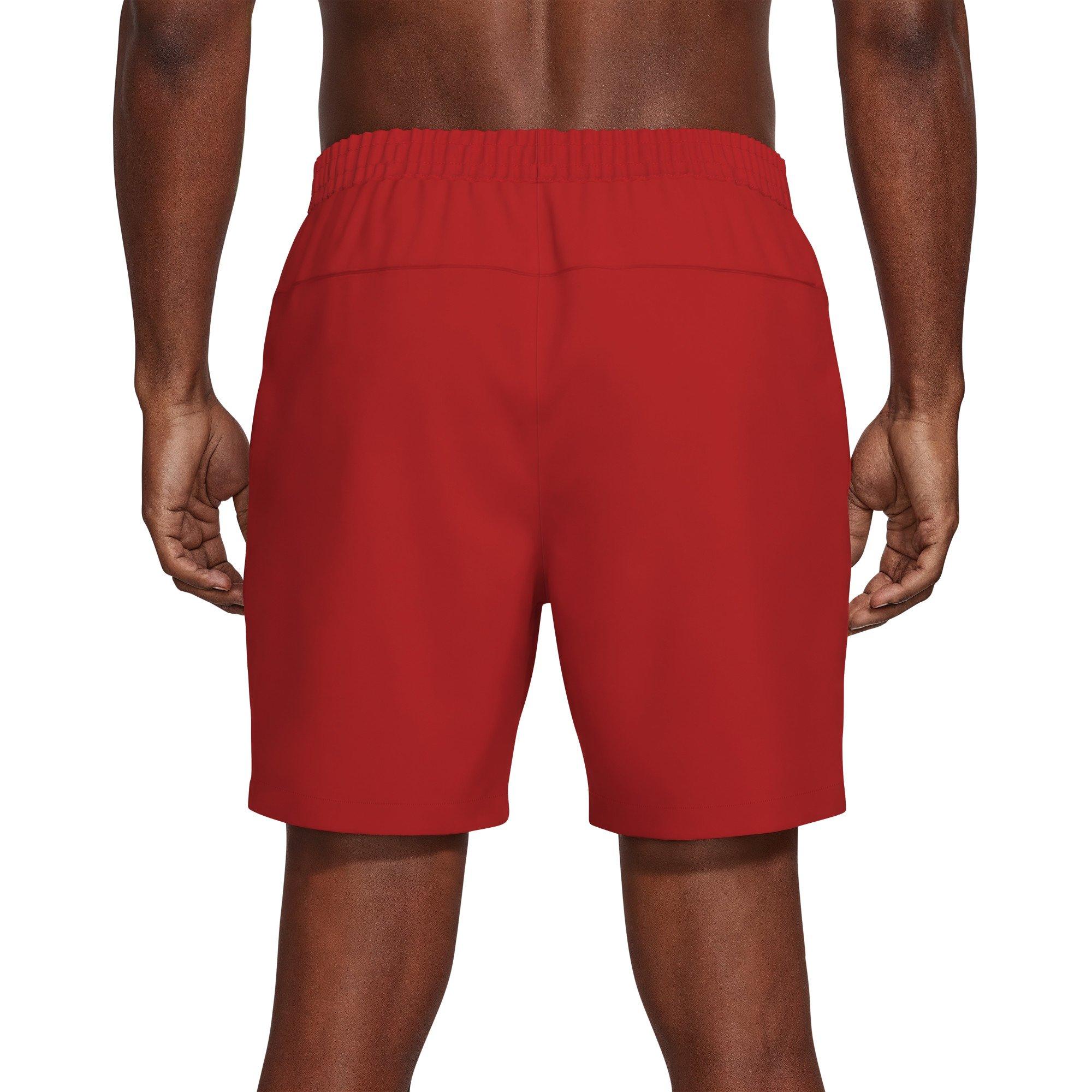 Nike Men's Swim Contend Essential Brief-Lined 7" Volley Swim Shorts - RED Thumbnail View 2