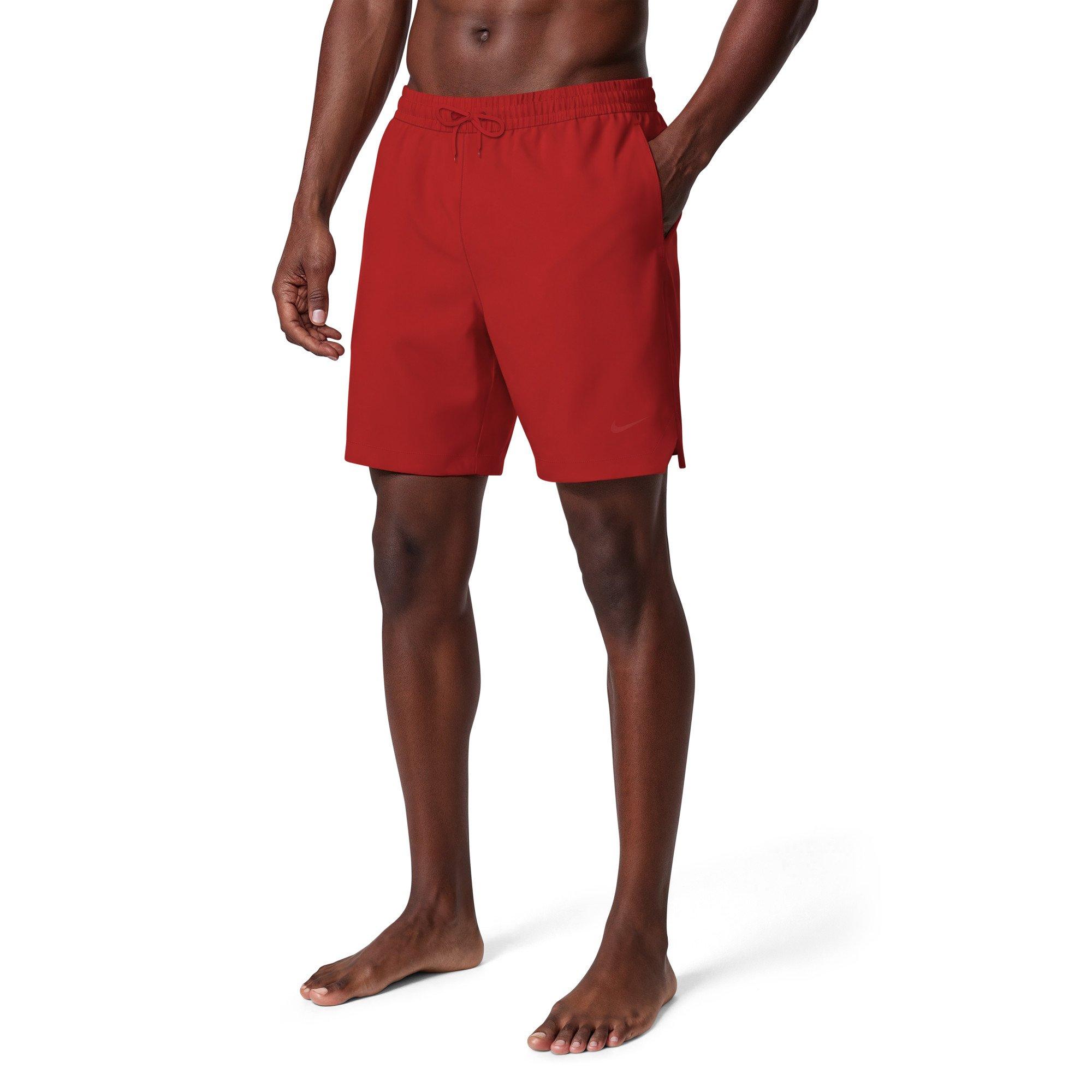 Nike Men's Swim Contend Essential Brief-Lined 7" Volley Swim Shorts - RED Thumbnail View 3