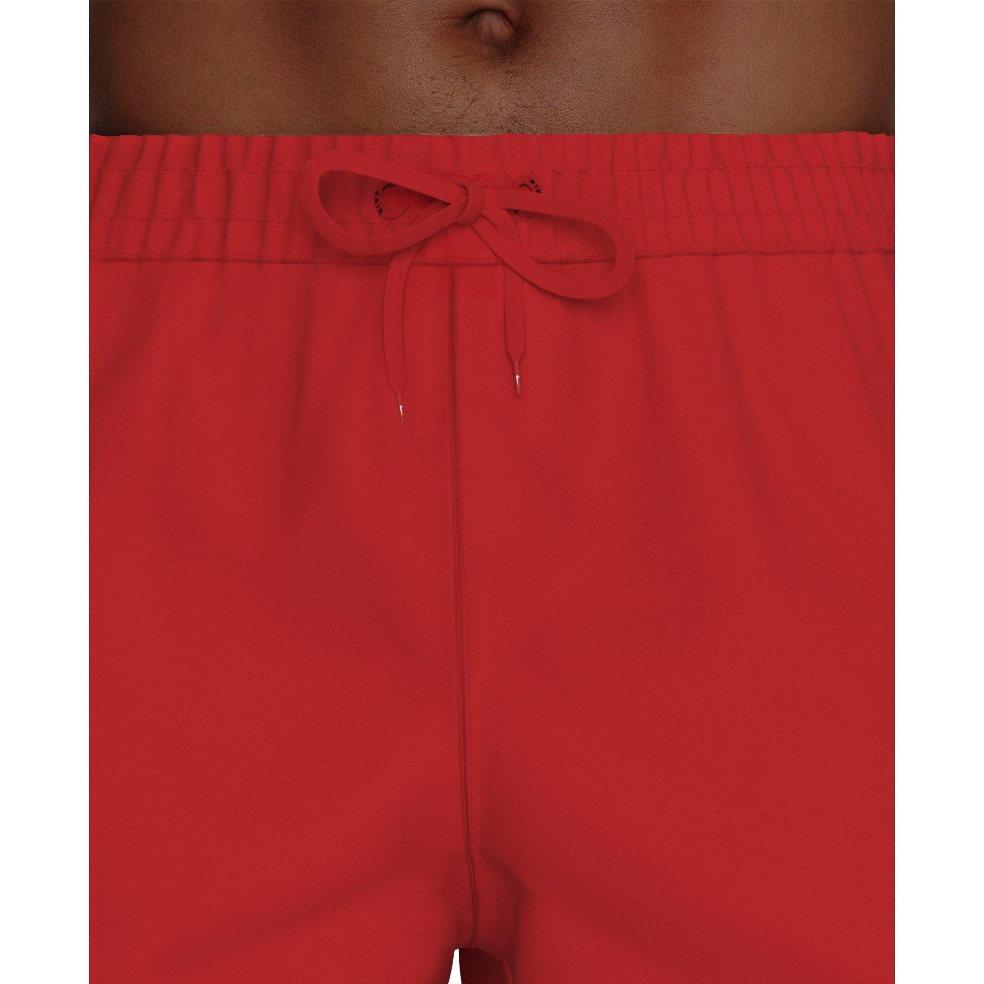 Nike Men's Swim Contend Essential Brief-Lined 7" Volley Swim Shorts - RED Thumbnail View 4
