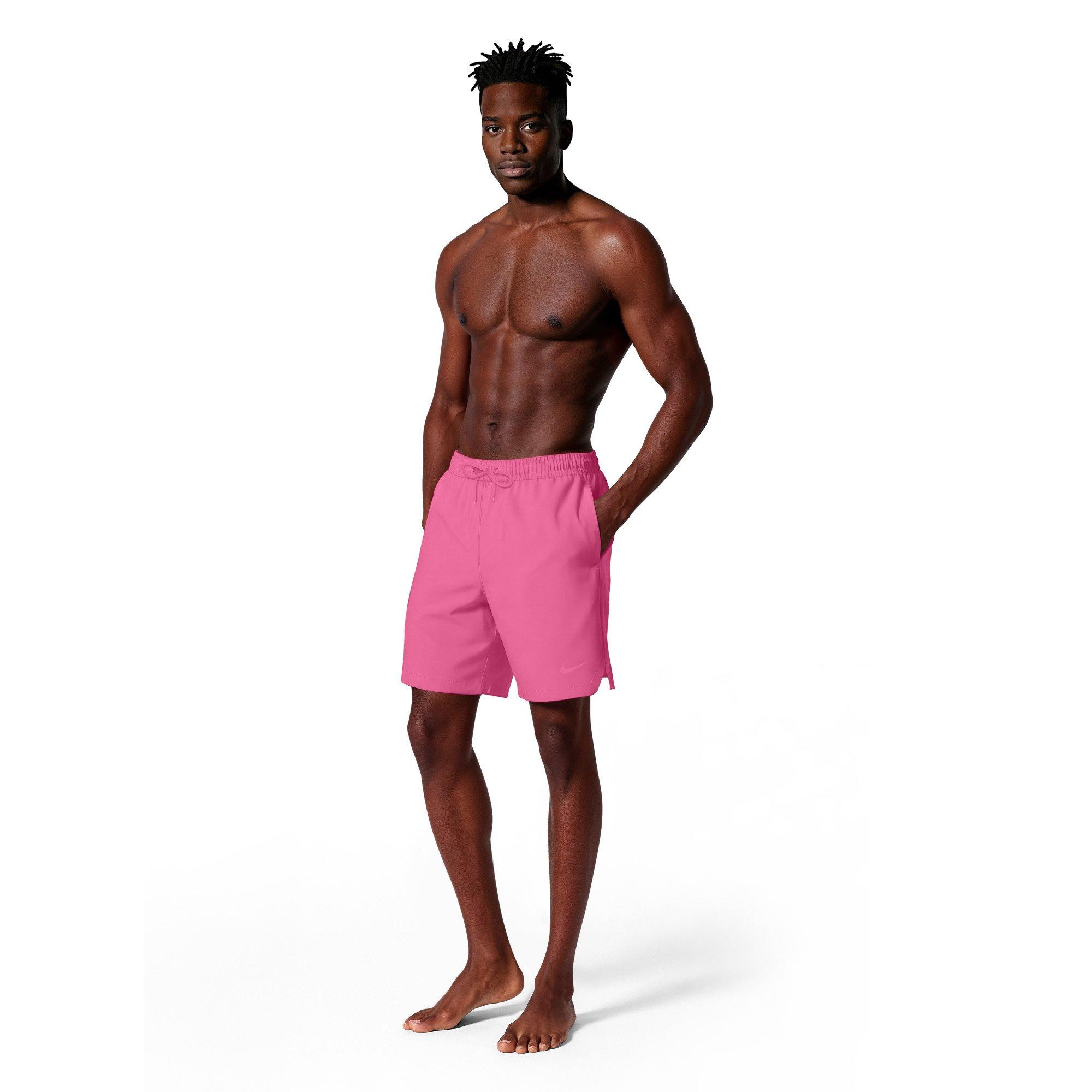 Nike Men's Swim Contend Essential Brief-Lined 7" Volley Swim Shorts - PINK Thumbnail View 7