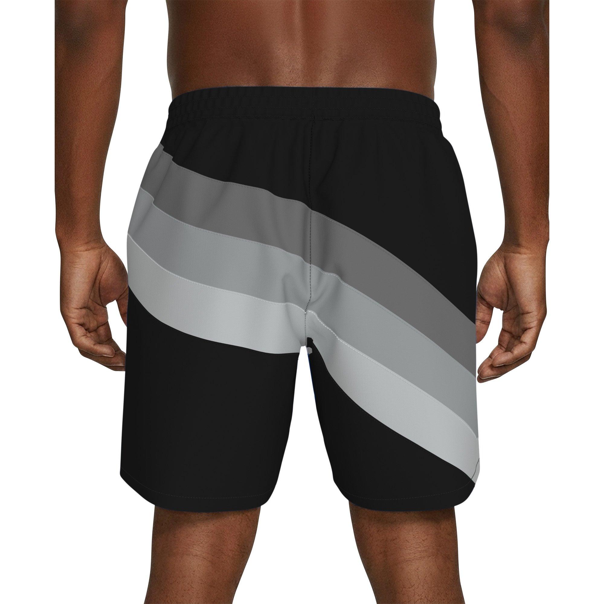 Nike Men's Swim Breaker Fully Lined 7" Volley Swim Shorts - BLACK/GREY Thumbnail View 2