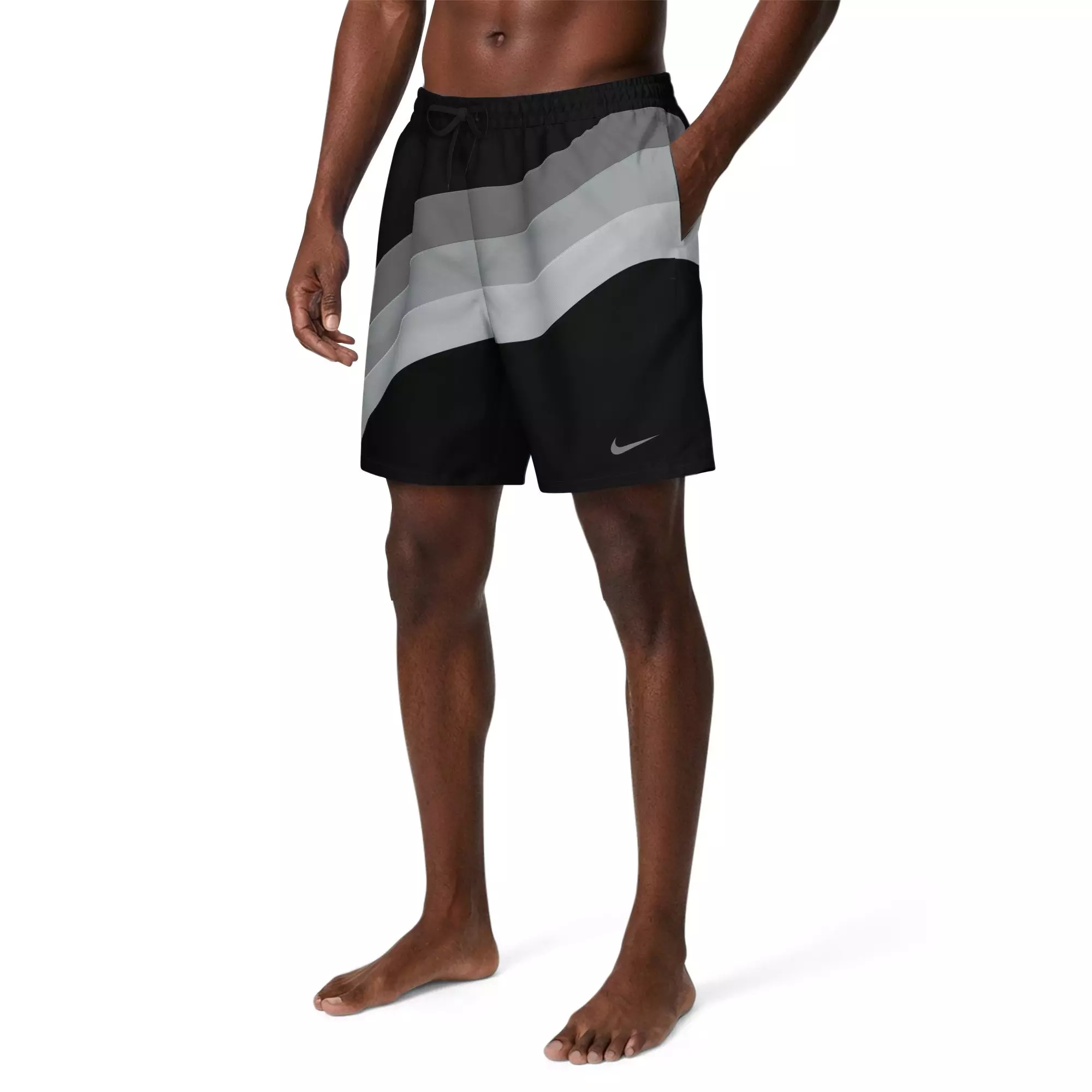 Nike Men's Swim Breaker Fully Lined 7" Volley Swim Shorts - BLACK/GREY