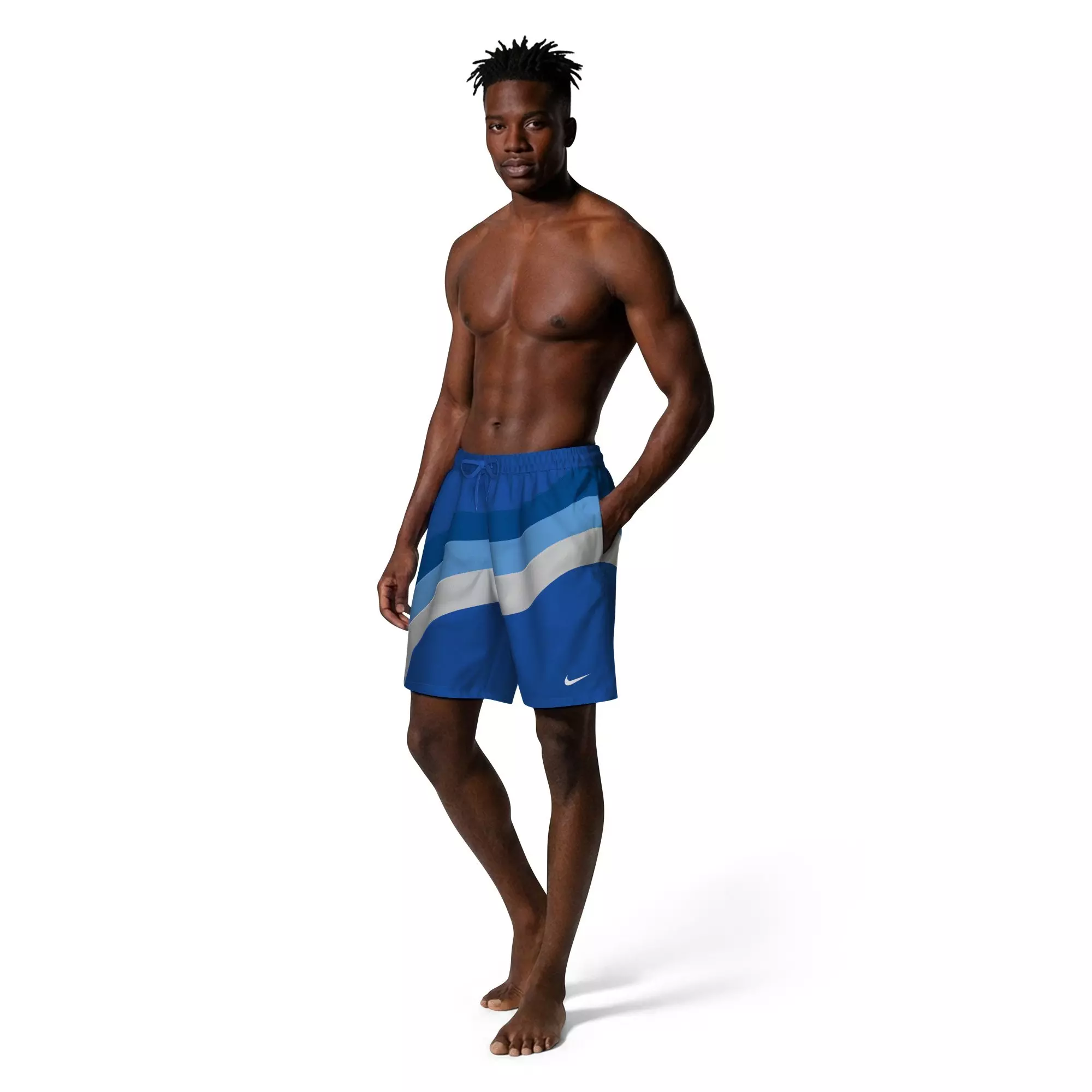 Nike Men's Swim Breaker Fully Lined 7" Volley Swim Shorts - BLUE