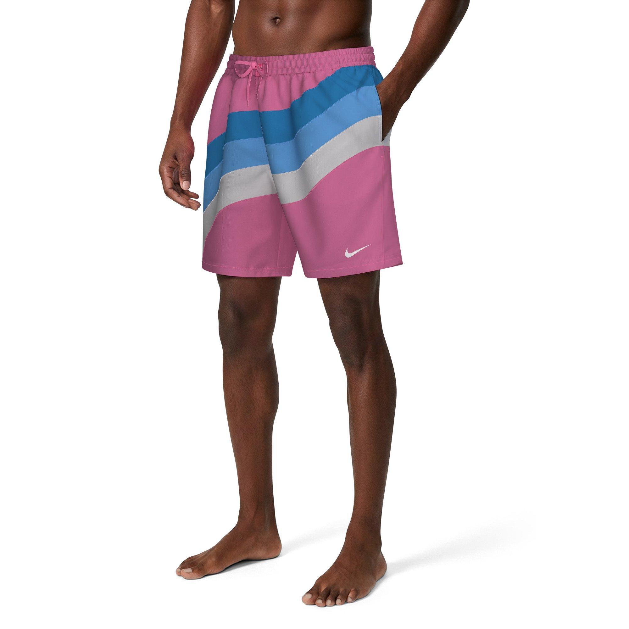 Nike Men's Swim Breaker Fully Lined 7" Volley Swim Shorts - PINK Thumbnail View 3