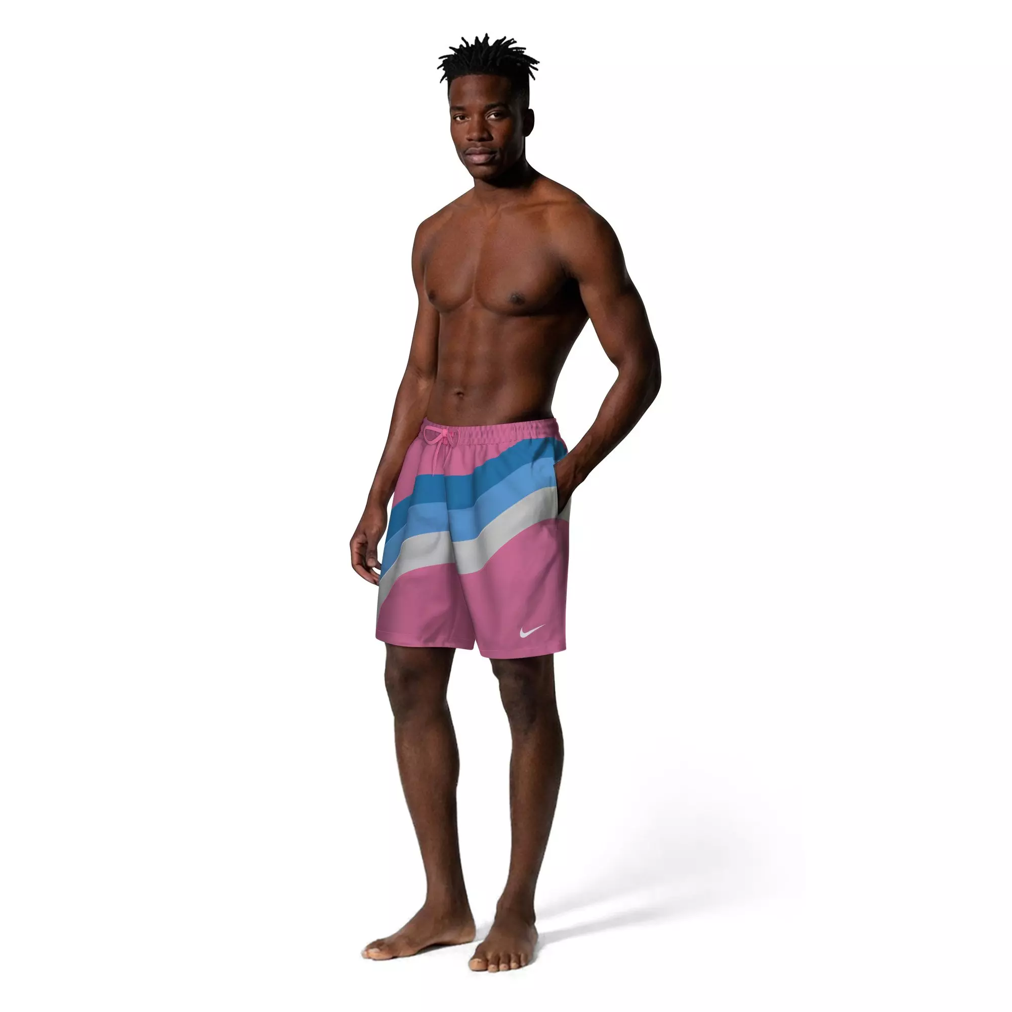 Nike Men's Swim Breaker Fully Lined 7" Volley Swim Shorts - PINK