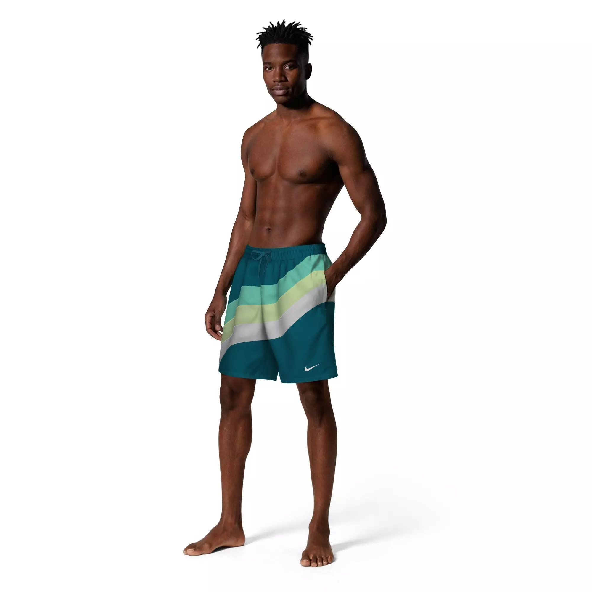 Nike Men's Swim Breaker Fully Lined 7" Volley Swim Shorts - TEAL