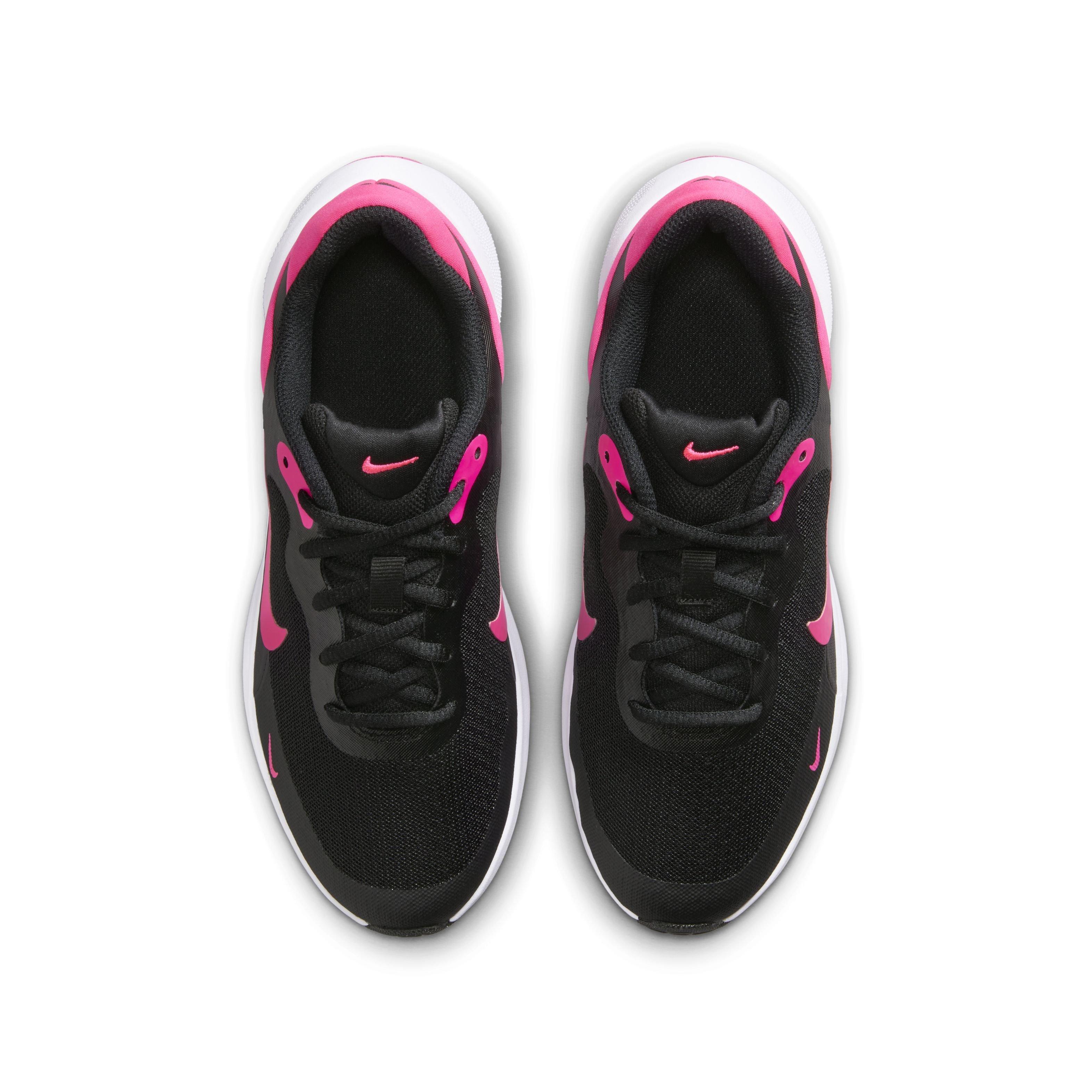 Nike Revolution 7 Black/White/Hyper Pink Grade School Girls' Running Shoe  - Hibbett