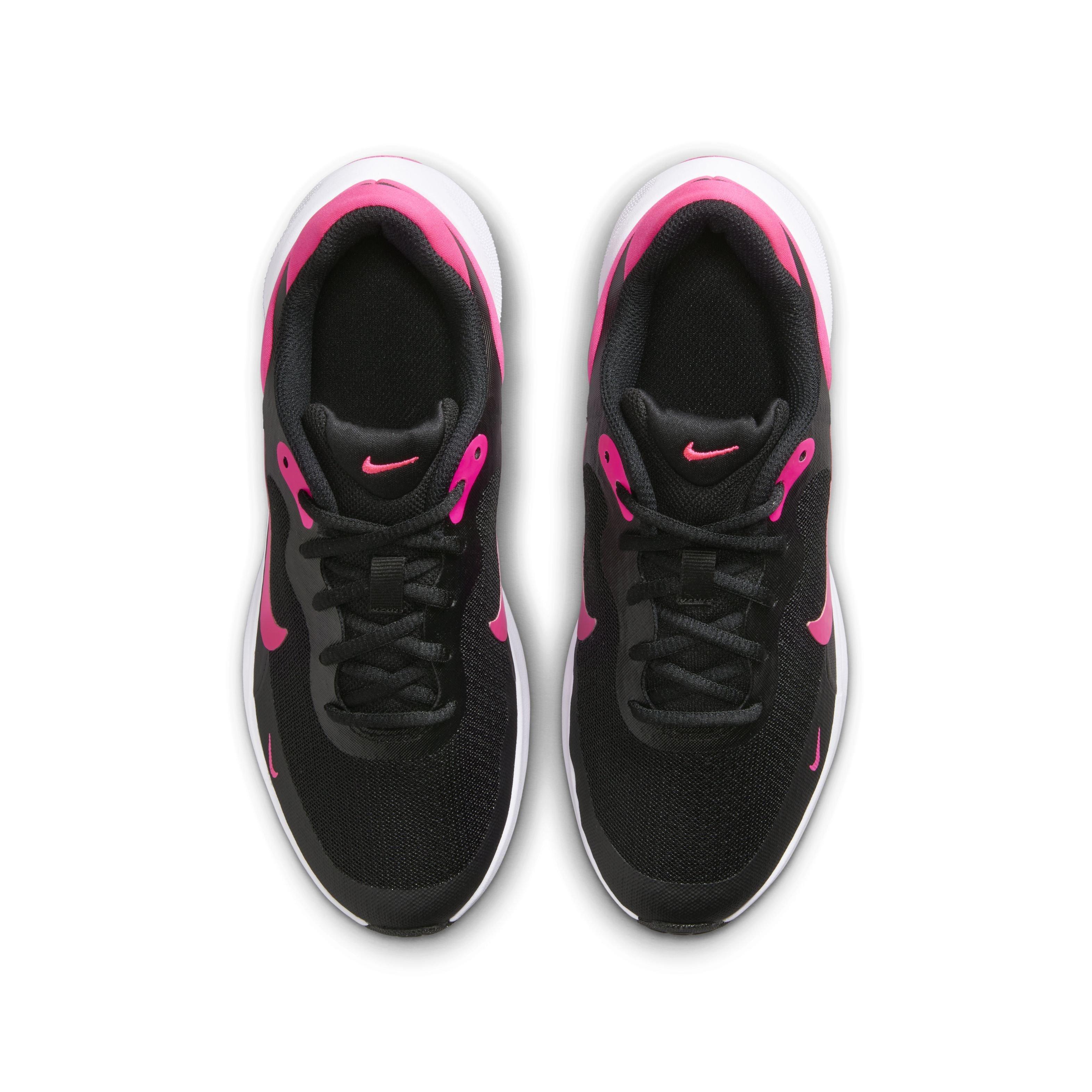 Nike Revolution 7 Grade School Girls' "Black/White/Hyper Pink" Running Shoe