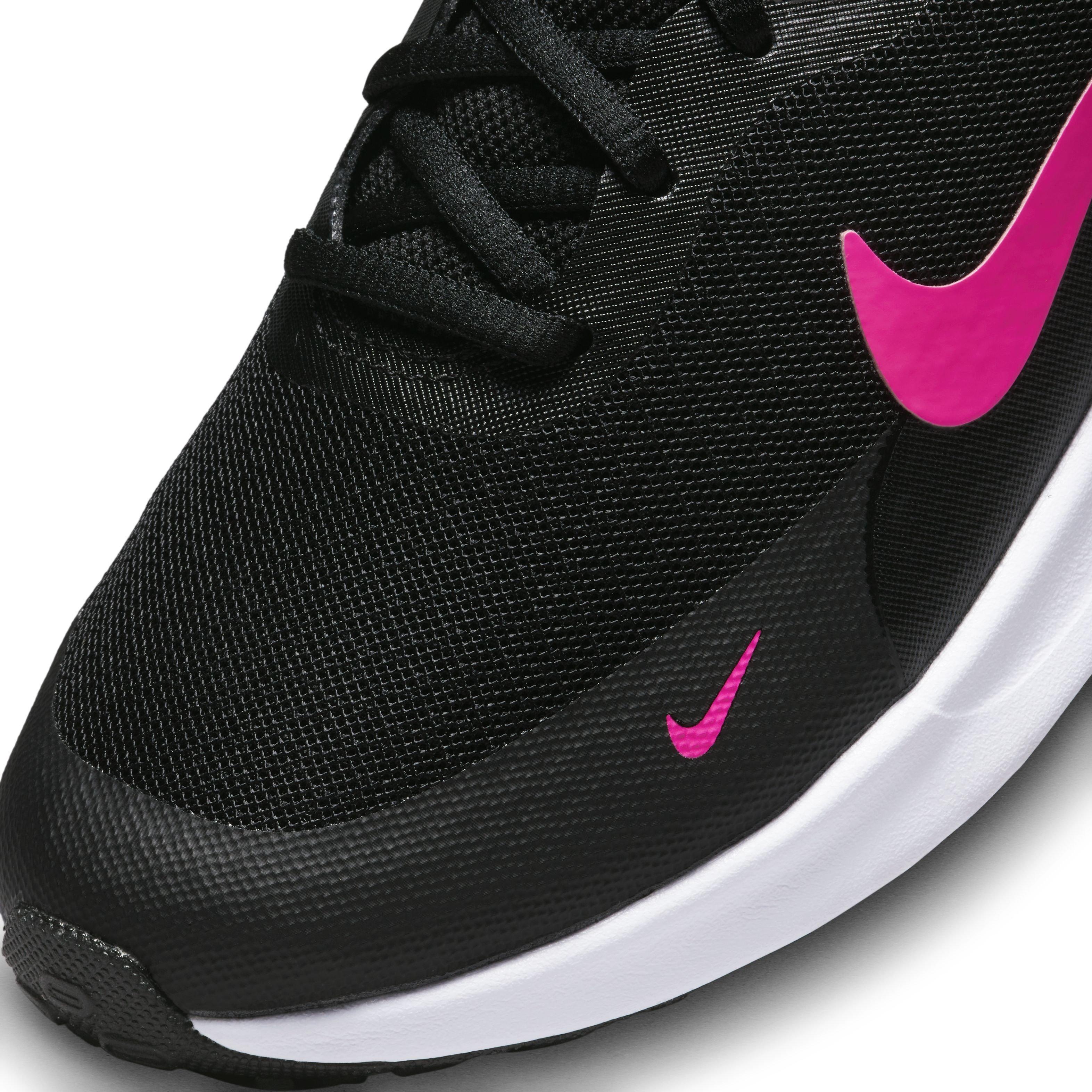 Nike Revolution 7 Grade School Girls' "Black/White/Hyper Pink" Running Shoe