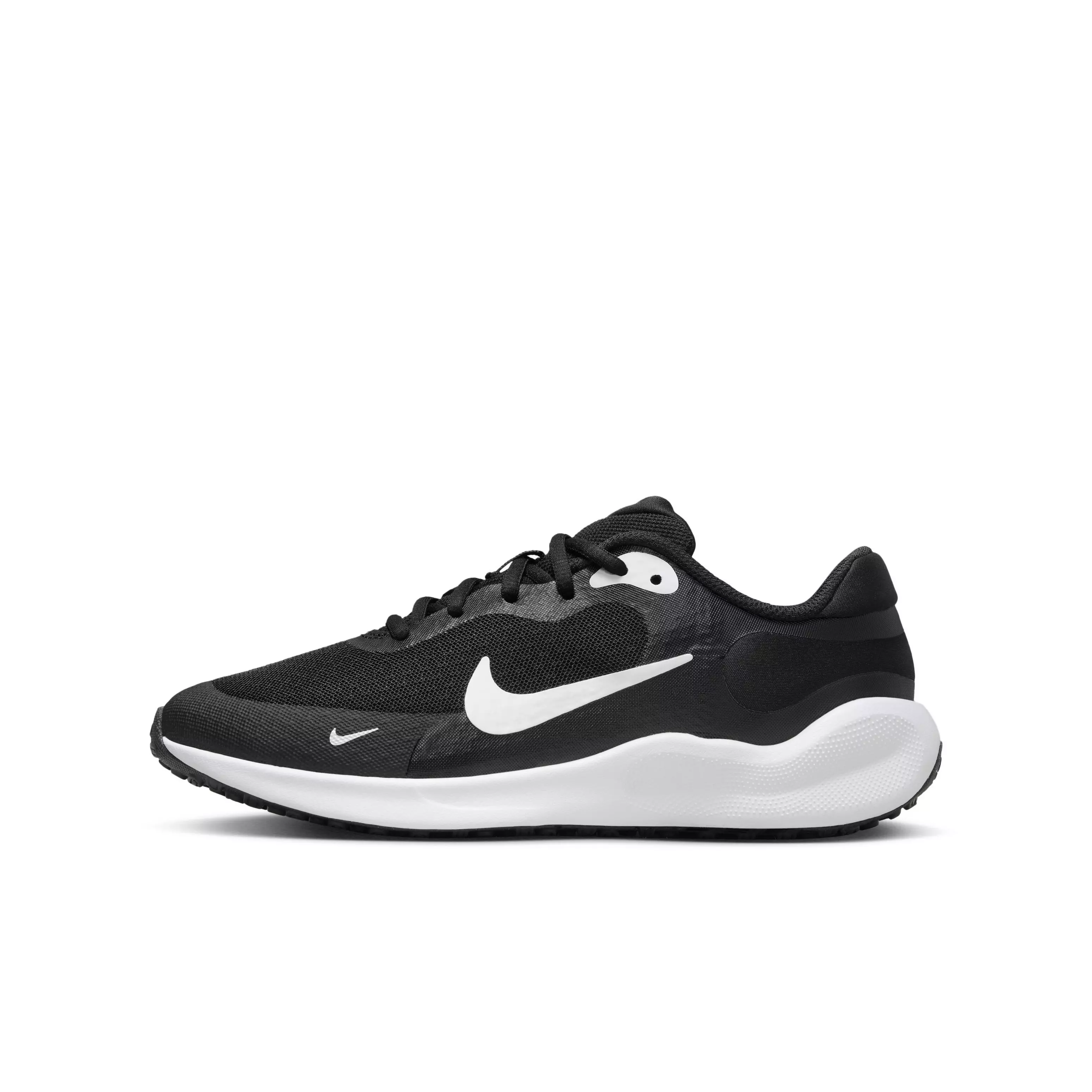 Nike Revolution 7 "Black/White/White" Grade School Boys' Running Shoe - BLACK/WHITE/WHITE