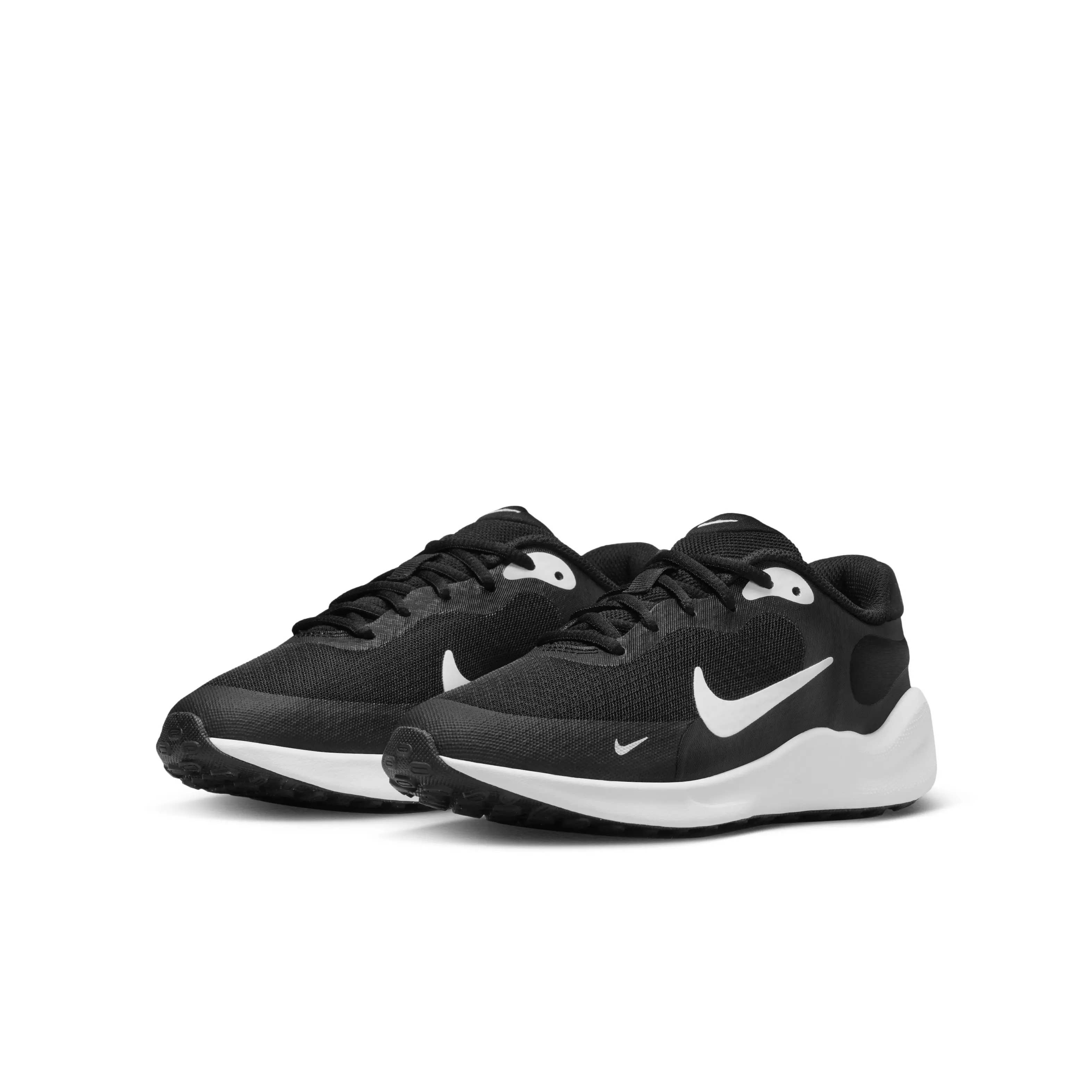 Nike Revolution 7 "Black/White/White" Grade School Boys' Running Shoe - BLACK/WHITE/WHITE