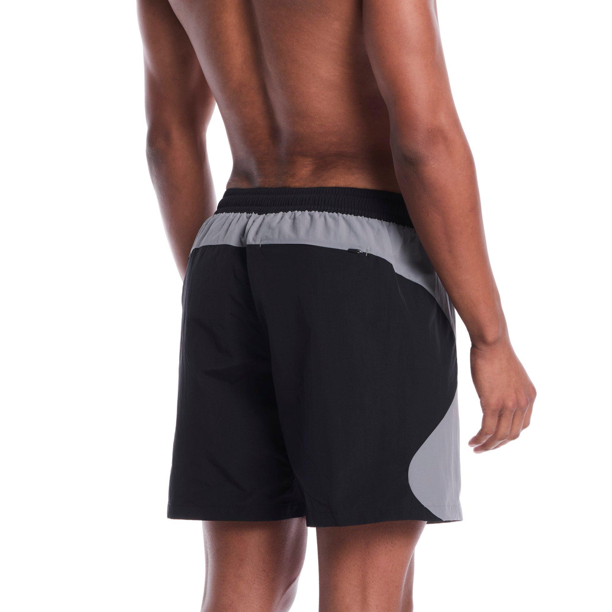 Nike Men's Swim 7" Fully Lined Color Block Volley Swim Shorts - BLACK Thumbnail View 2