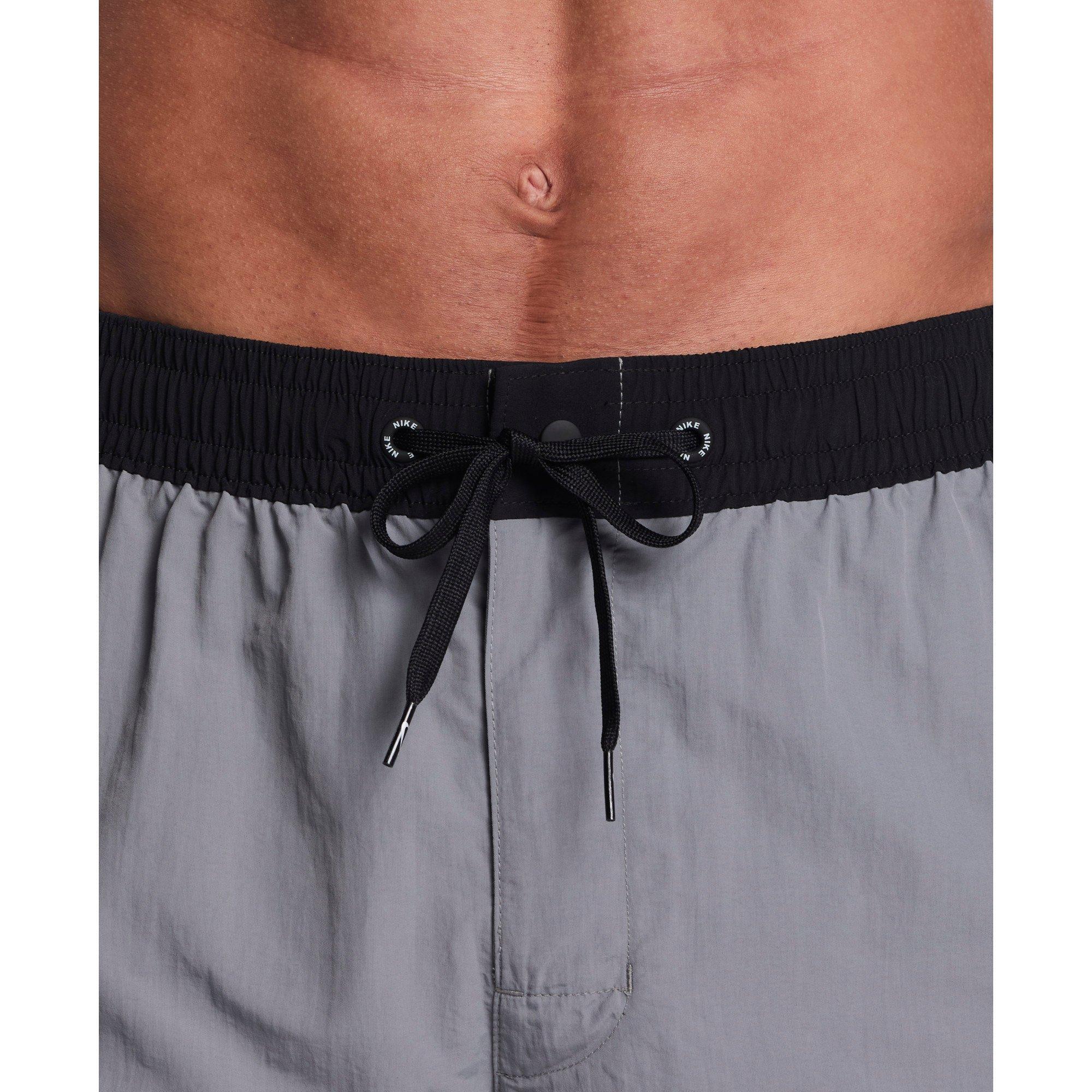 Nike Men's Swim 7" Fully Lined Color Block Volley Swim Shorts - BLACK Thumbnail View 4