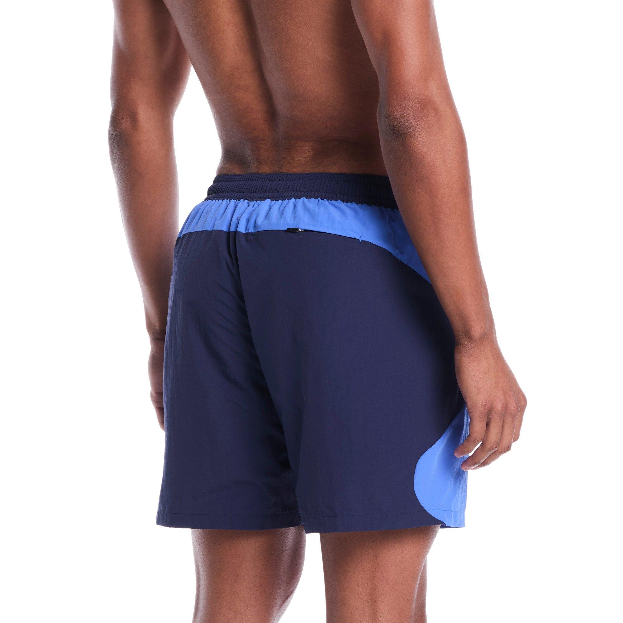 Nike Men's Swim 7" Fully Lined Color Block Volley Swim Shorts - BLUE Thumbnail View 2