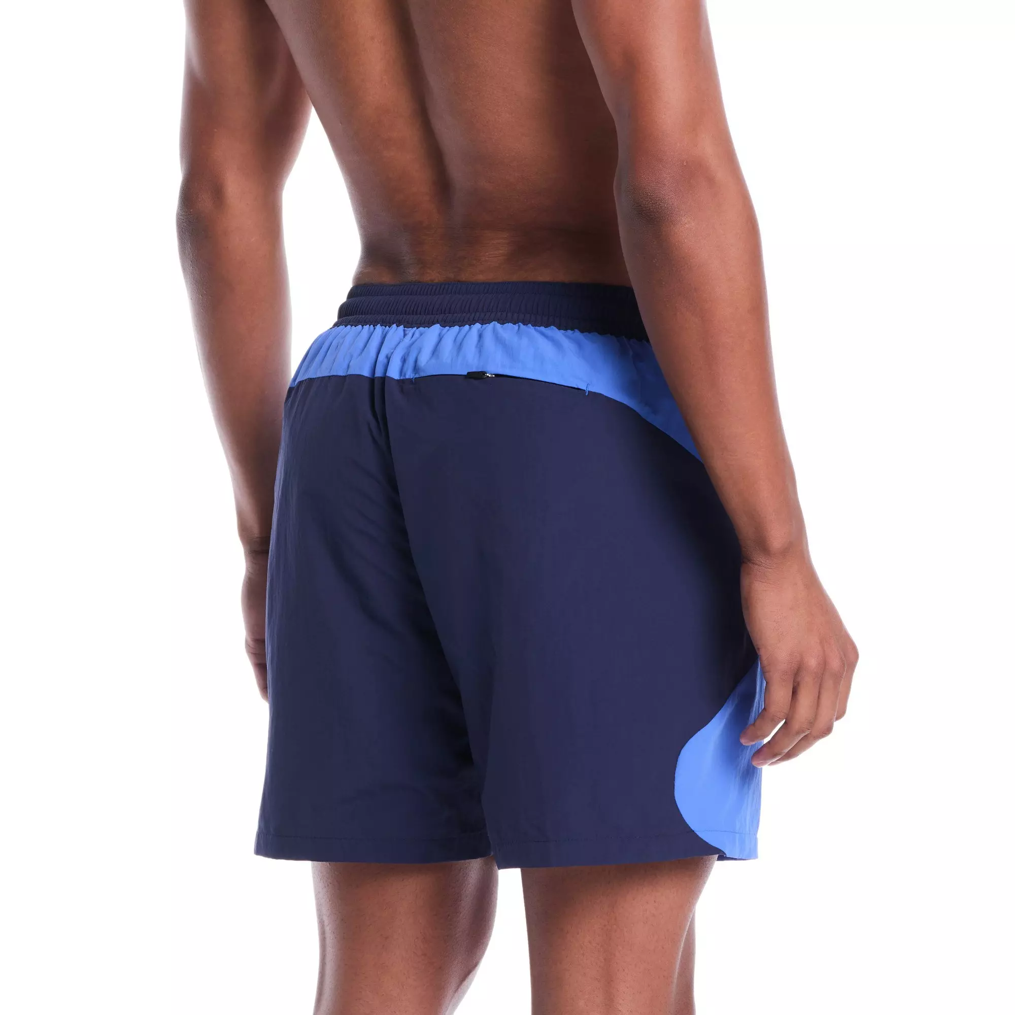 Nike Men's Swim 7" Fully Lined Color Block Volley Swim Shorts - BLUE