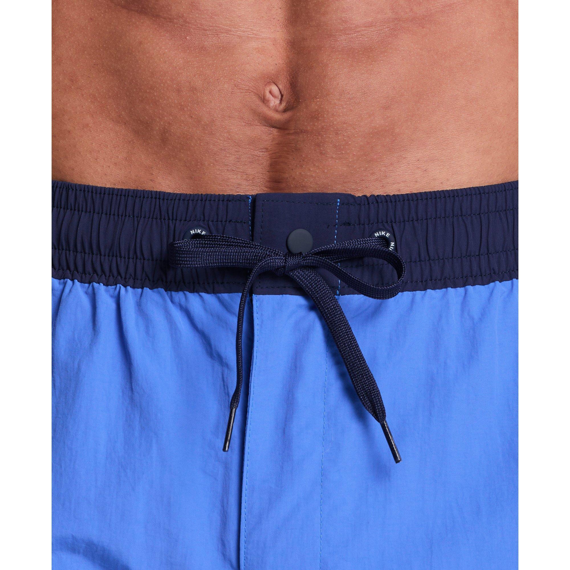 Nike Men's Swim 7" Fully Lined Color Block Volley Swim Shorts - BLUE Thumbnail View 4