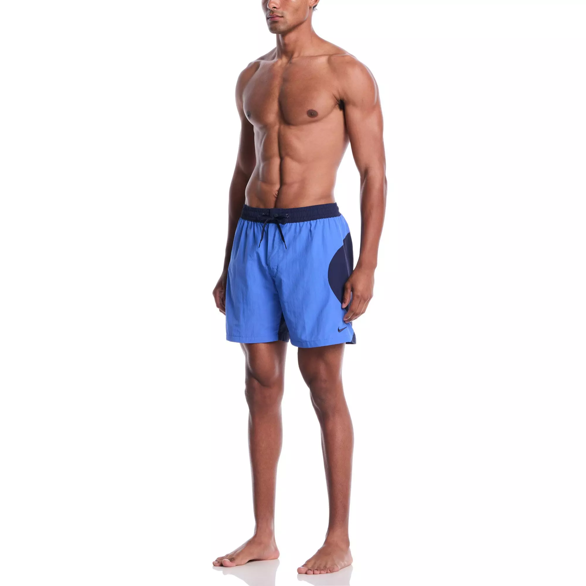 Nike Men's Swim 7" Fully Lined Color Block Volley Swim Shorts - BLUE