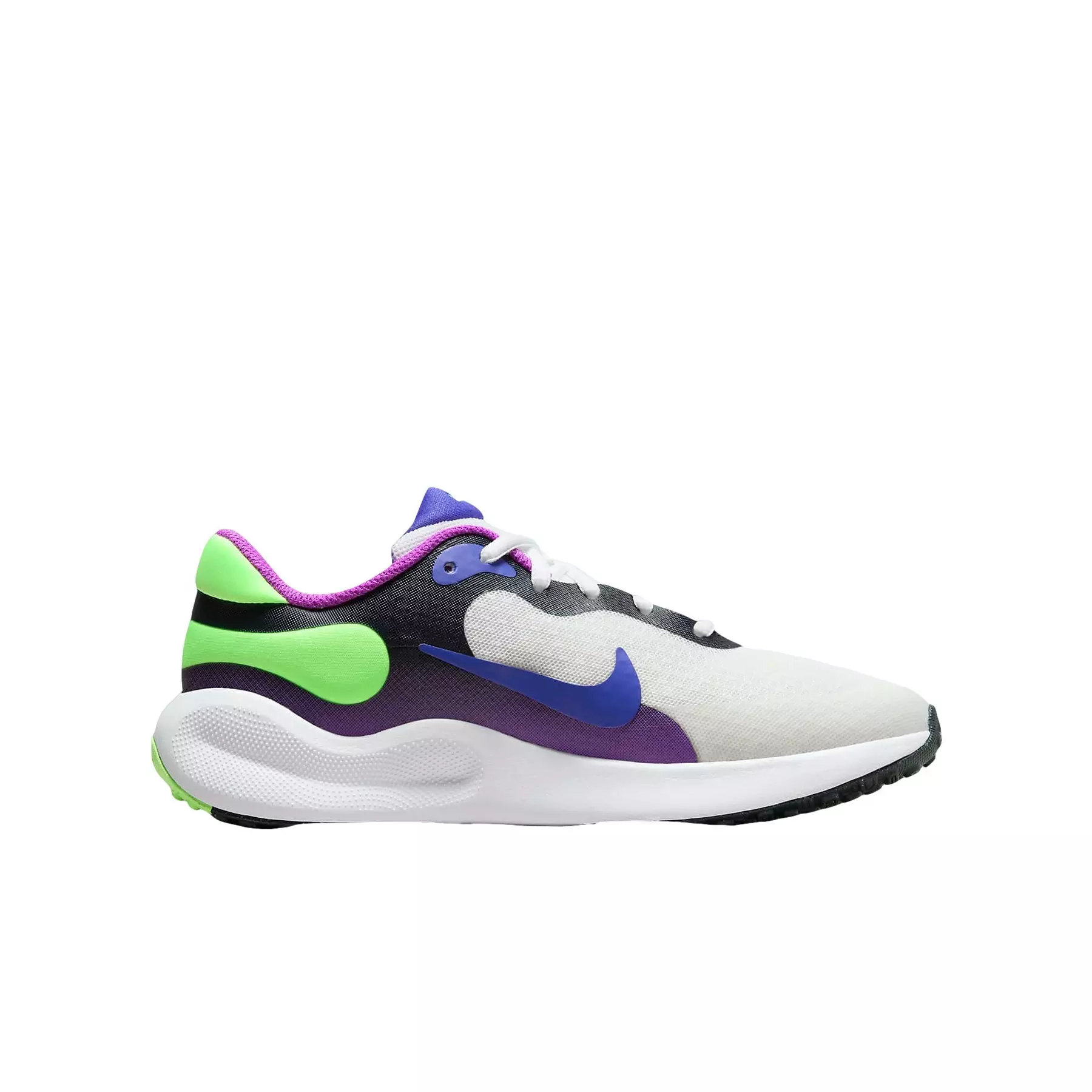 Nike Revolution 7 "White/Fuchsia Dream/White/Light Ultramarine" Grade School Girls' Running Shoe - WHITE/FUCHSIA/WHITE/LT ULTRAMARINE