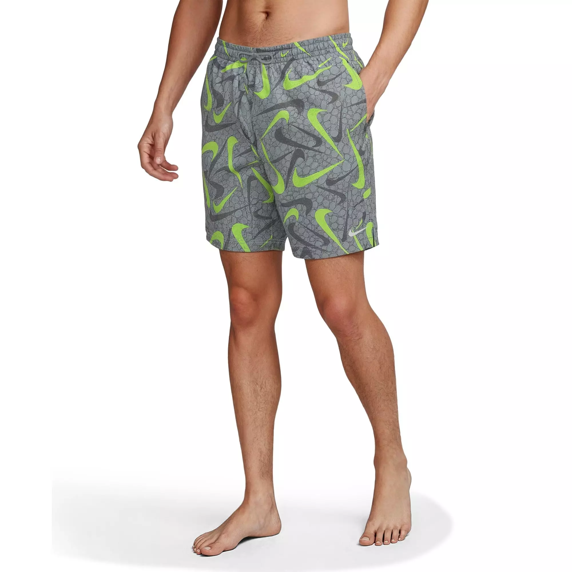 Nike Men's Swim Breaker 7" Brief-Lined Volley Swim Shorts - GREY