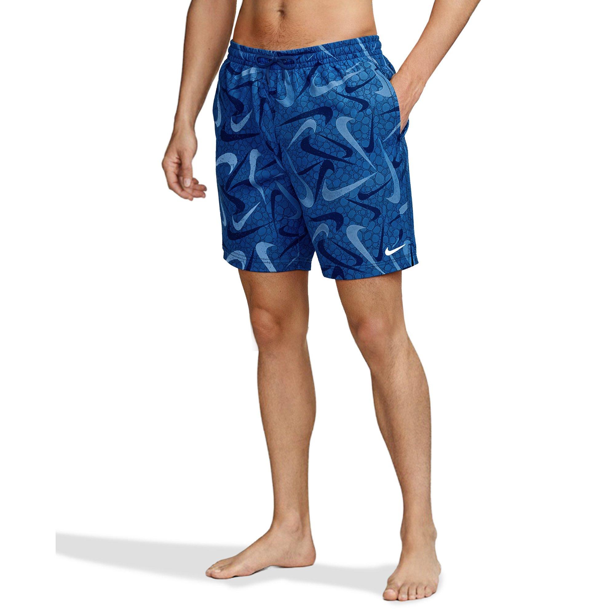 Nike Men's Swim Breaker 7" Brief-Lined Volley Swim Shorts - BLUE Thumbnail View 1