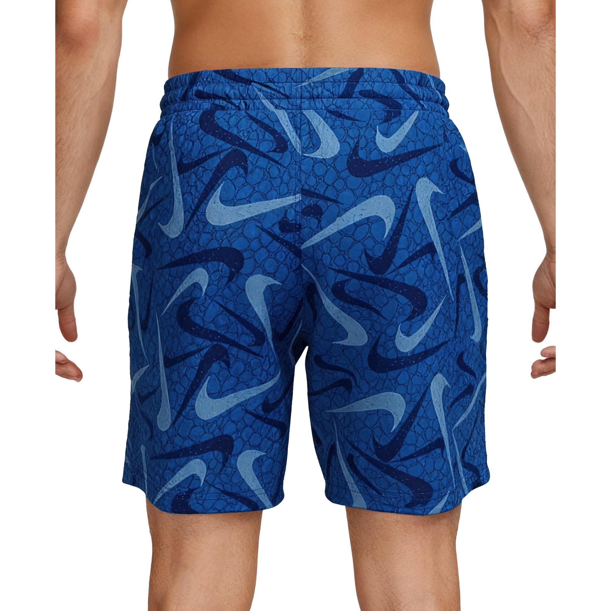 Nike Men's Swim Breaker 7" Brief-Lined Volley Swim Shorts - BLUE Thumbnail View 2
