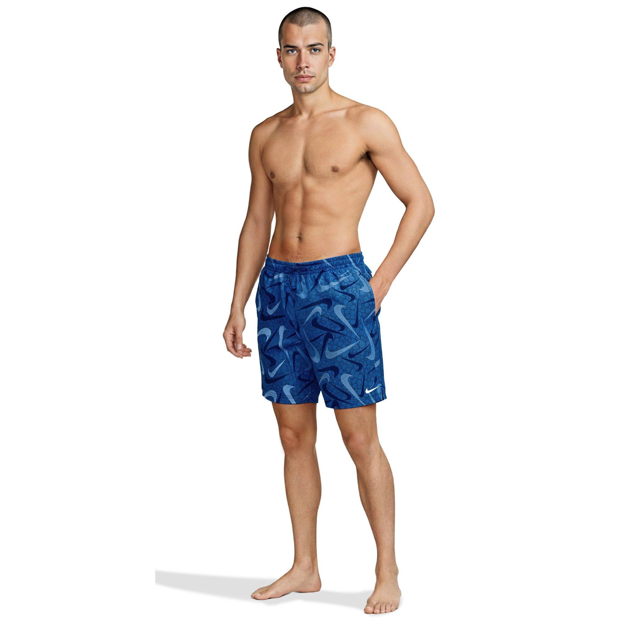 Nike Men's Swim Breaker 7" Brief-Lined Volley Swim Shorts - BLUE Thumbnail View 6