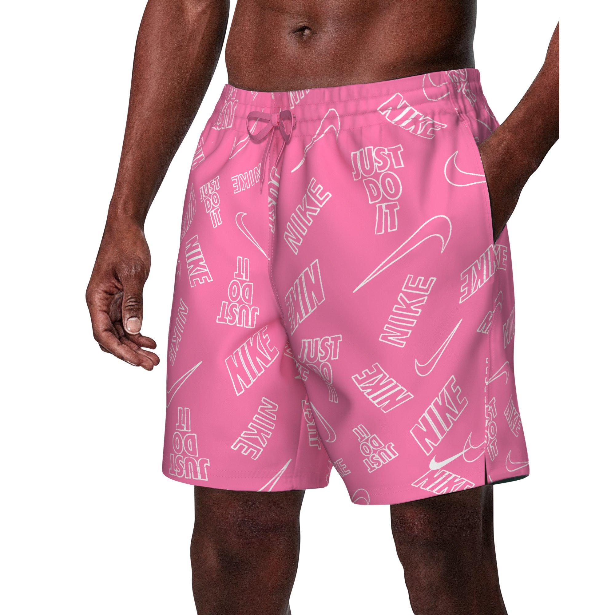 Nike Men's Swim Breaker 7" Brief-Lined Volley Swim Shorts - PINK Thumbnail View 1