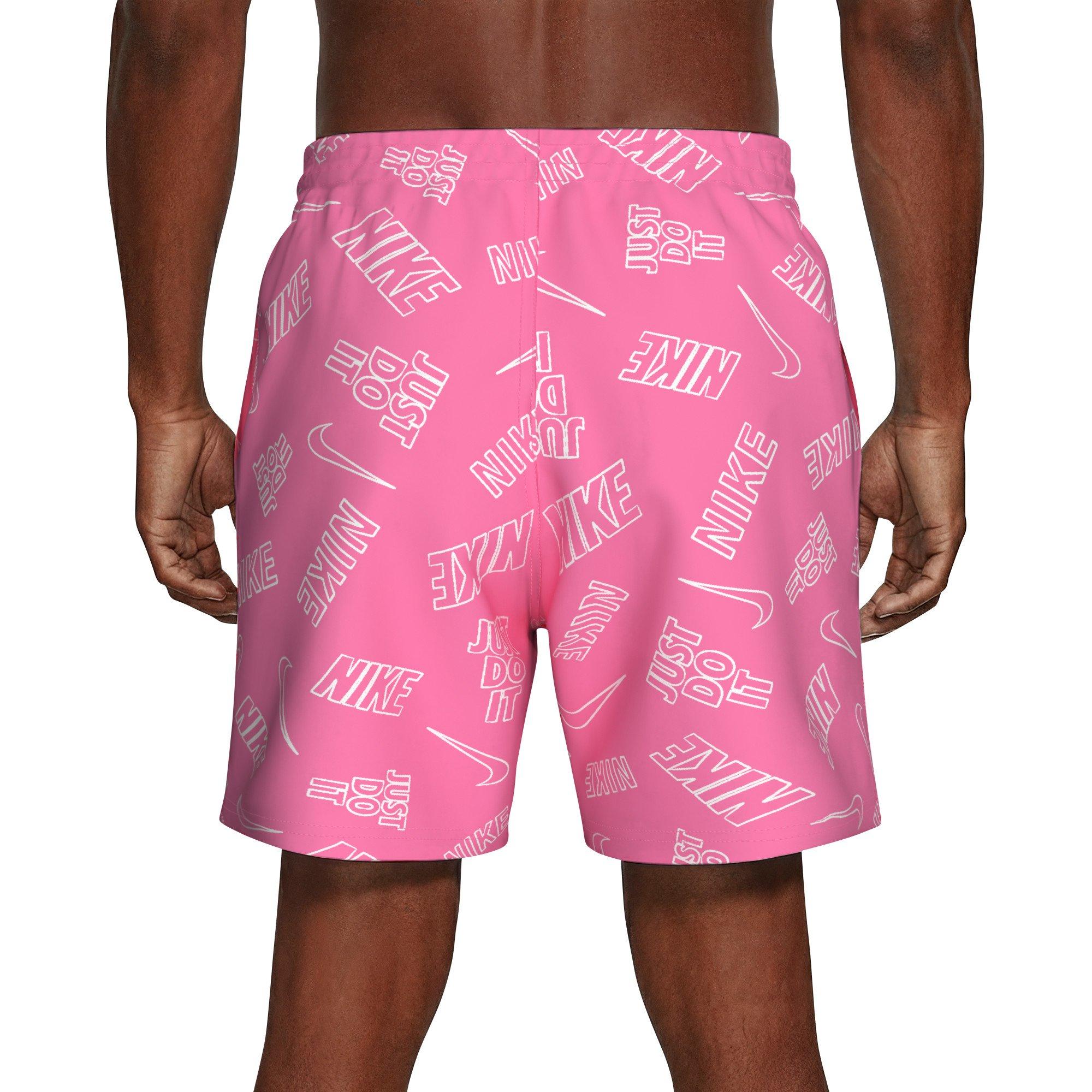 Nike Men's Swim Breaker 7" Brief-Lined Volley Swim Shorts - PINK Thumbnail View 2
