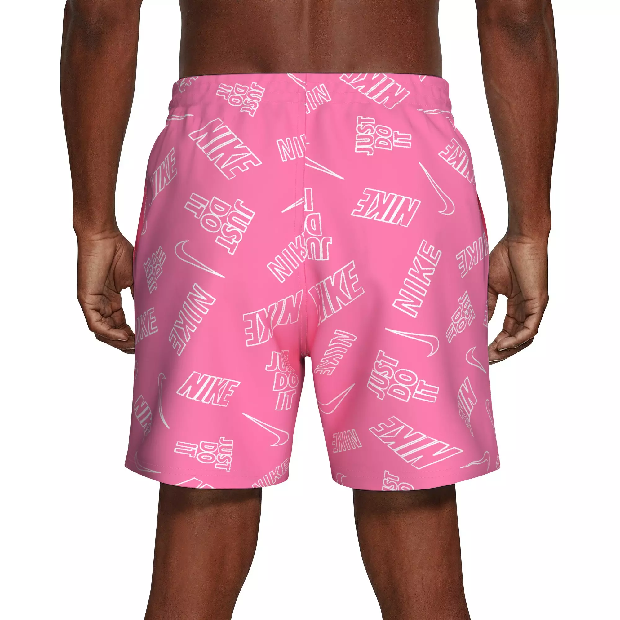 Nike Men's Swim Breaker 7" Brief-Lined Volley Swim Shorts - PINK
