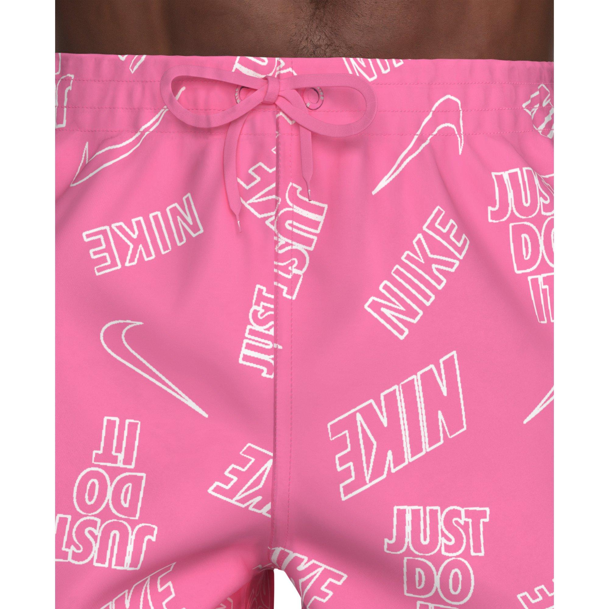 Nike Men's Swim Breaker 7" Brief-Lined Volley Swim Shorts - PINK Thumbnail View 3