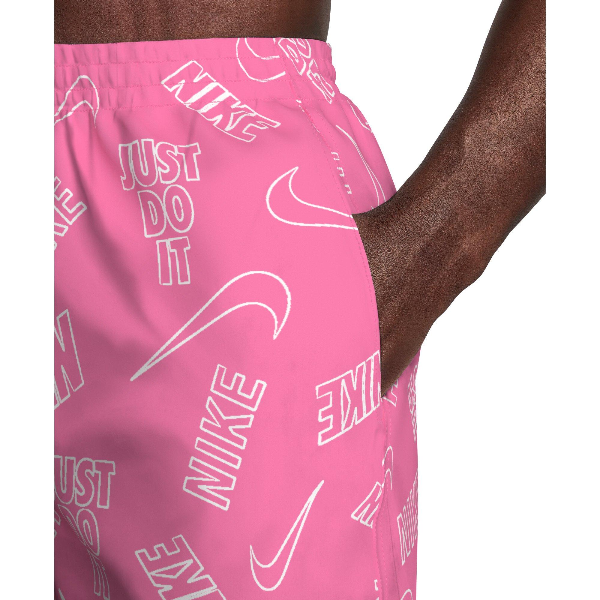 Nike Men's Swim Breaker 7" Brief-Lined Volley Swim Shorts - PINK Thumbnail View 4