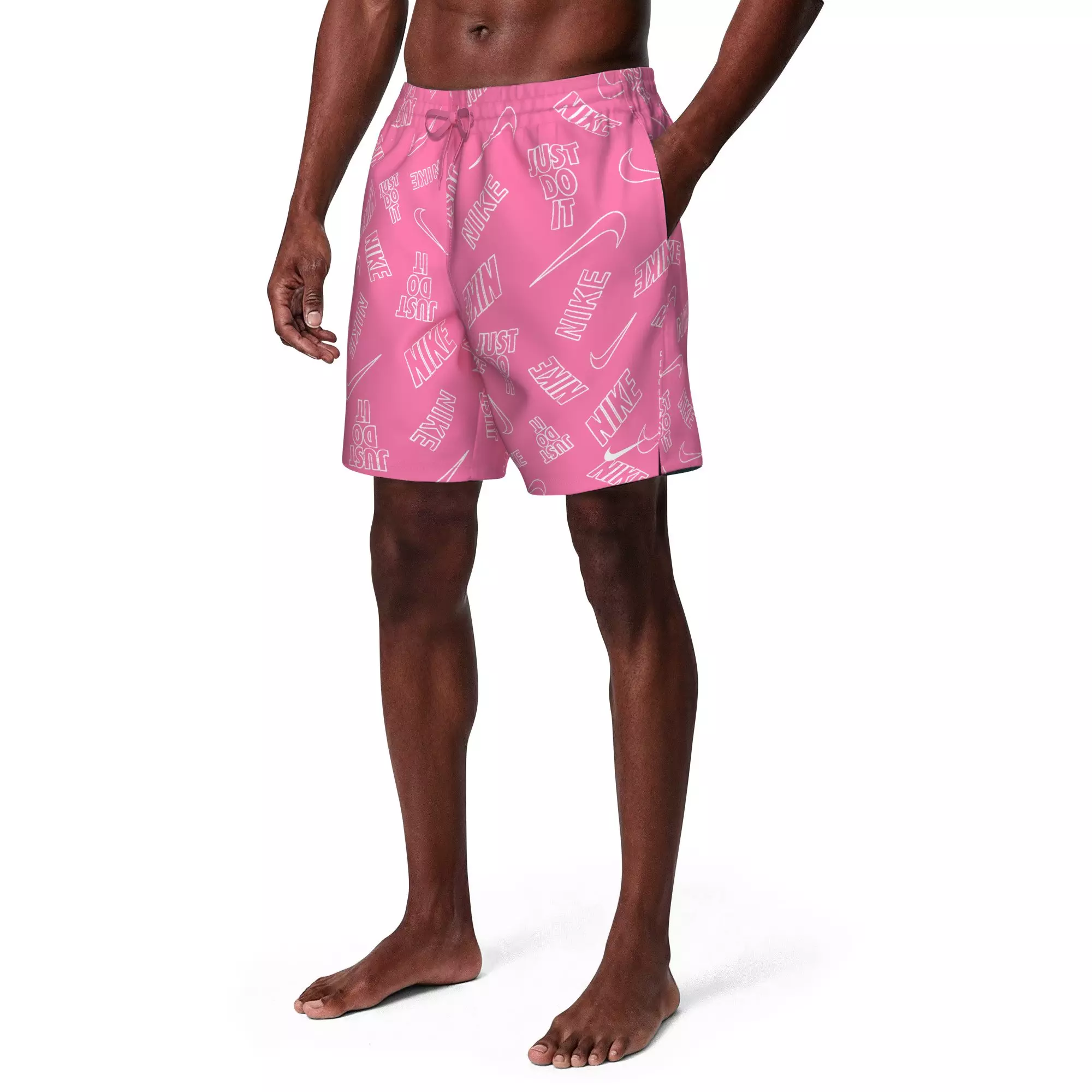 Nike Men's Swim Breaker 7" Brief-Lined Volley Swim Shorts - PINK