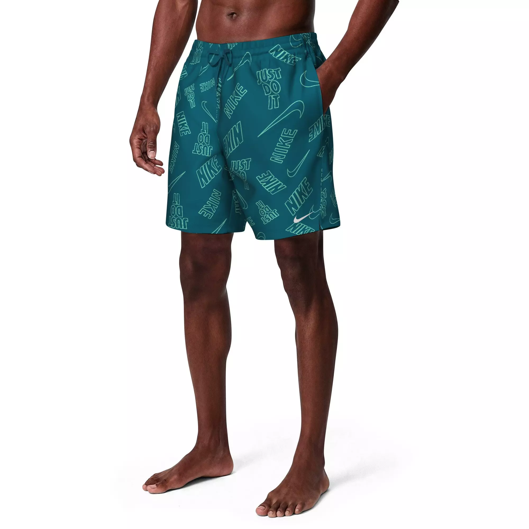 Nike Men's Swim Breaker 7" Brief-Lined Volley Swim Shorts - GREEN