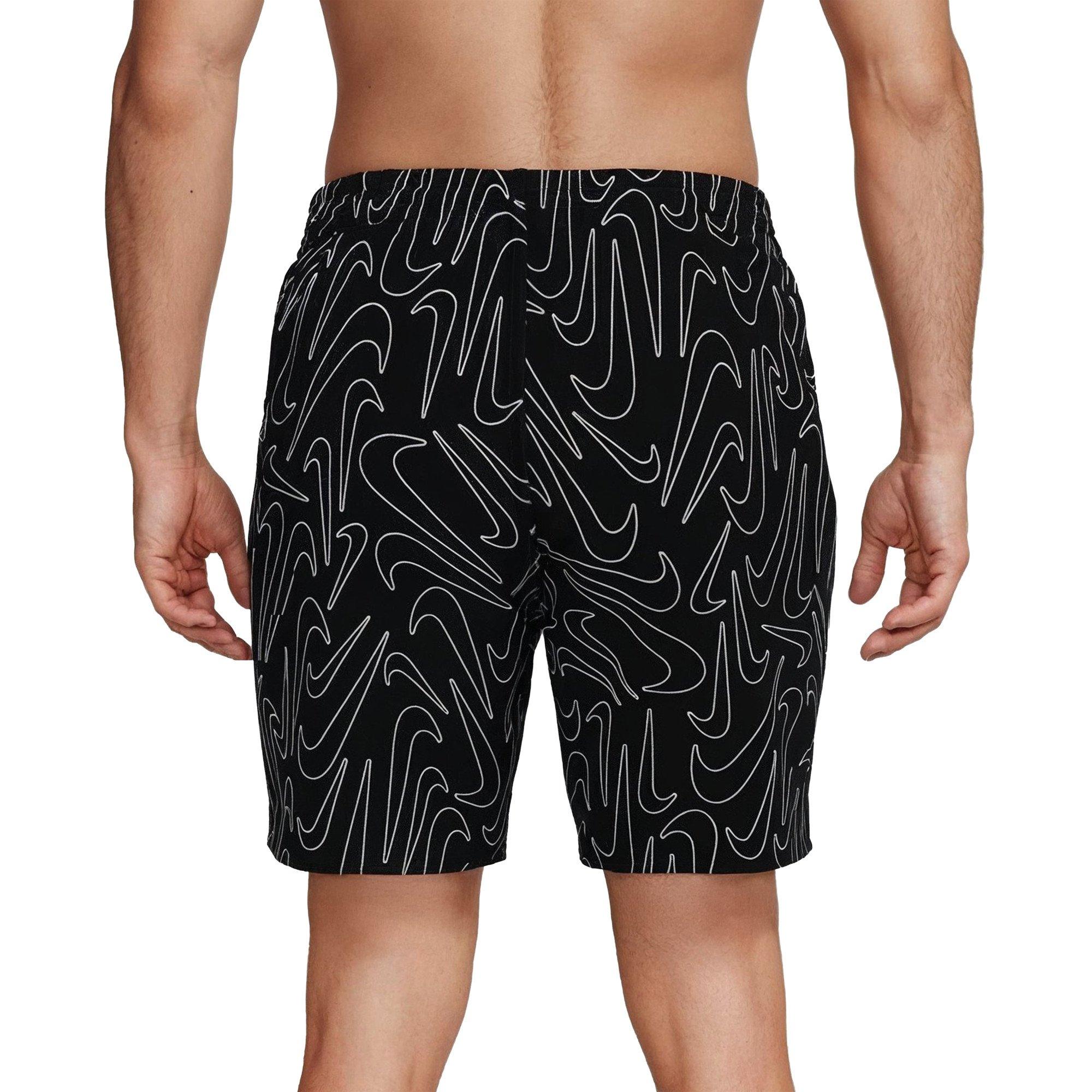 Nike Men's Swim Breaker Brief-Lined 7" Volley Swim Shorts - BLACK Thumbnail View 2