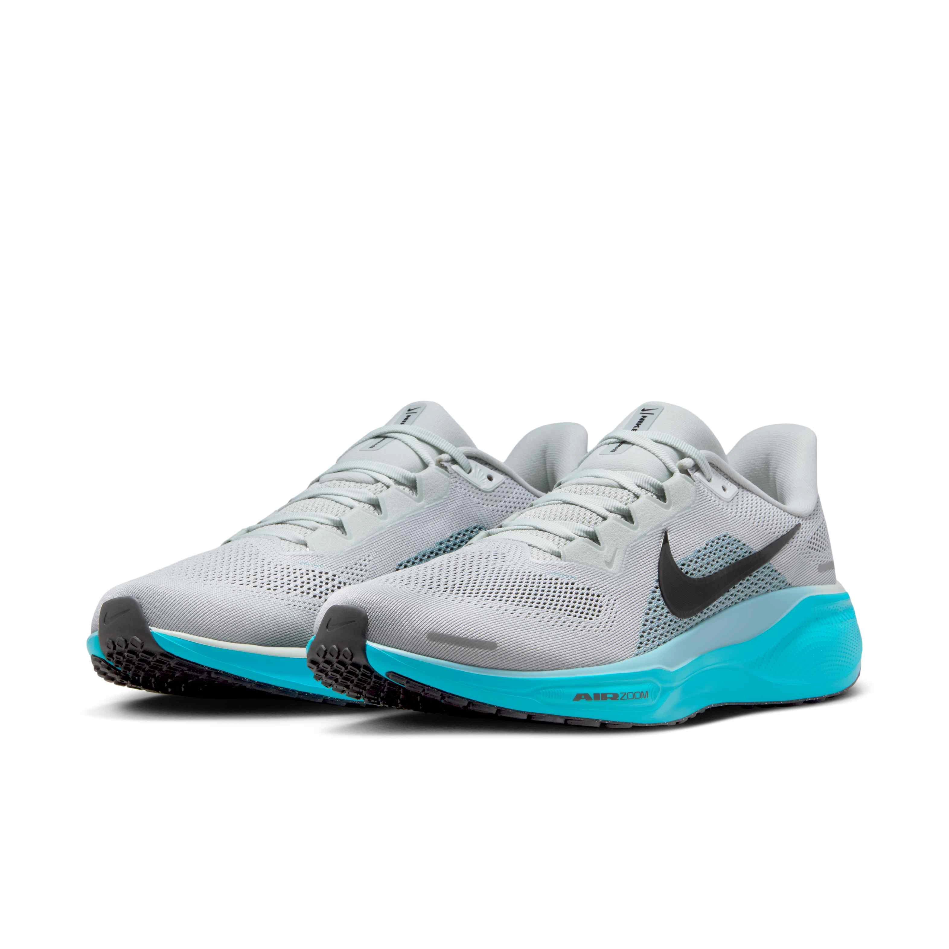 Nike Pegasus 41 "Light Silver/Denim Turquoise/Dusty Cactus/Black" Men's Running Shoe - LT SILVER/TURQUOISE/CACTUS/BLACK Thumbnail View 3
