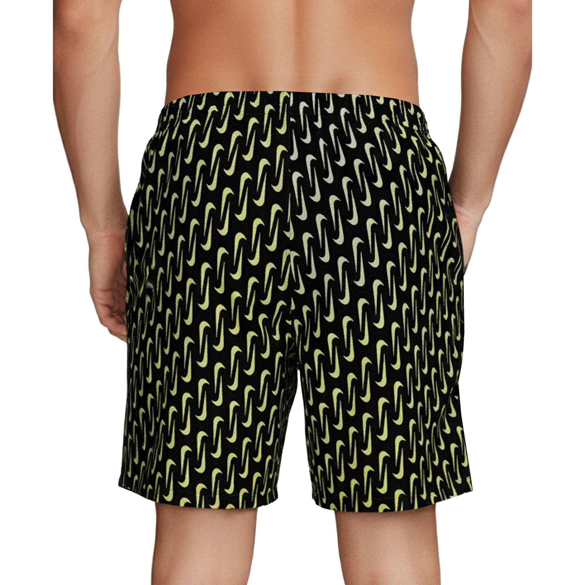 Nike Men's Swim 7" Brief-Lined Breaker Volley Swim Shorts - BLACK Thumbnail View 2