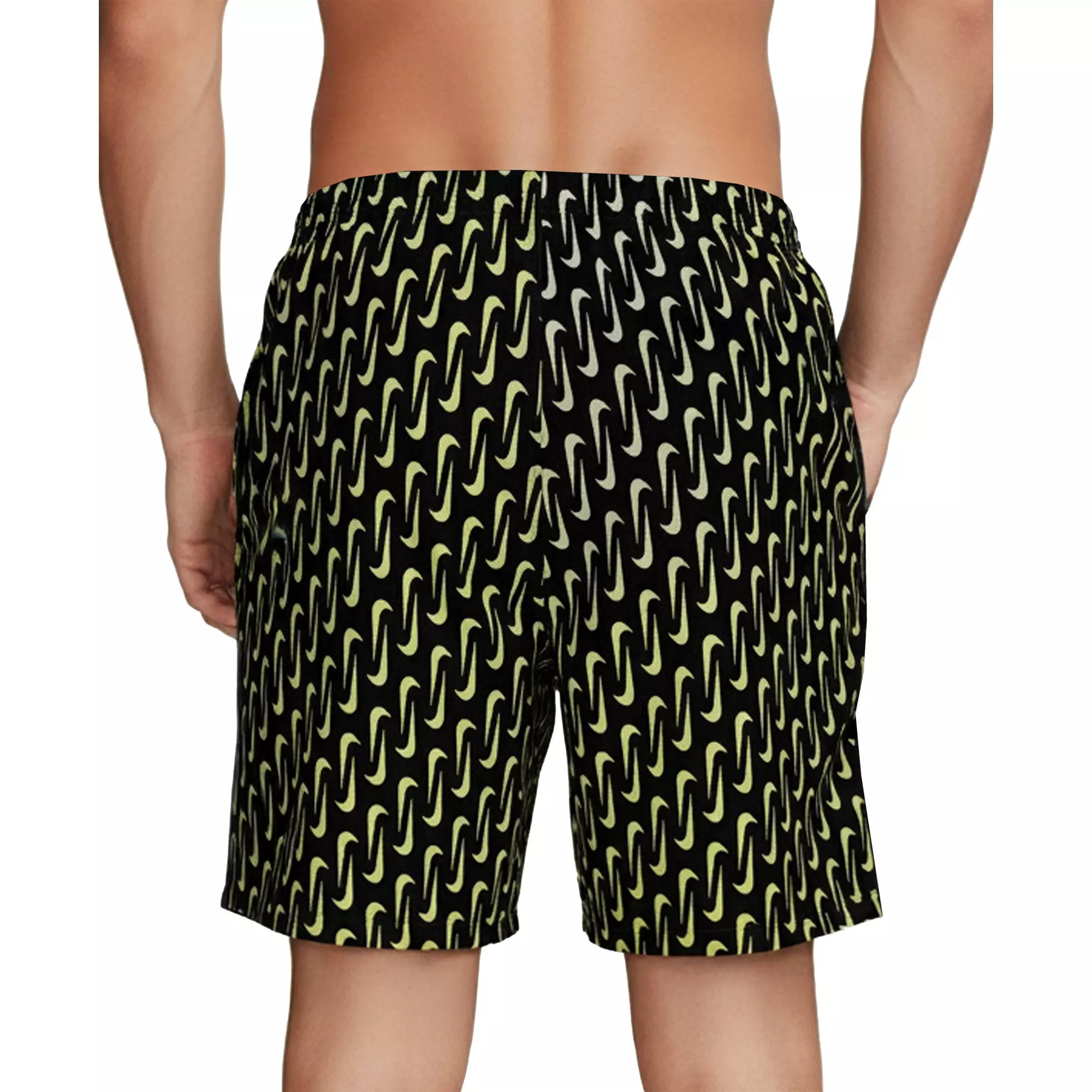 Nike Men's Swim 7" Brief-Lined Breaker Volley Swim Shorts - BLACK
