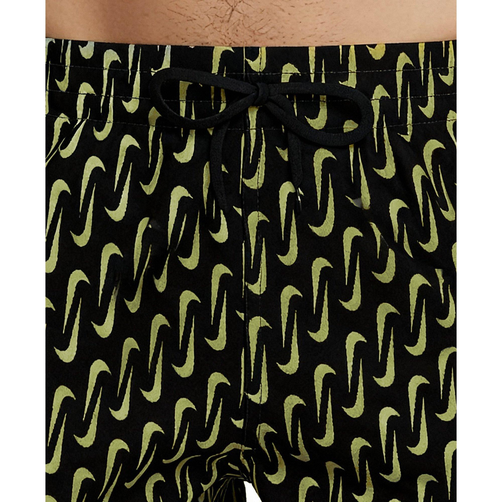 Nike Men's Swim 7" Brief-Lined Breaker Volley Swim Shorts - BLACK Thumbnail View 4