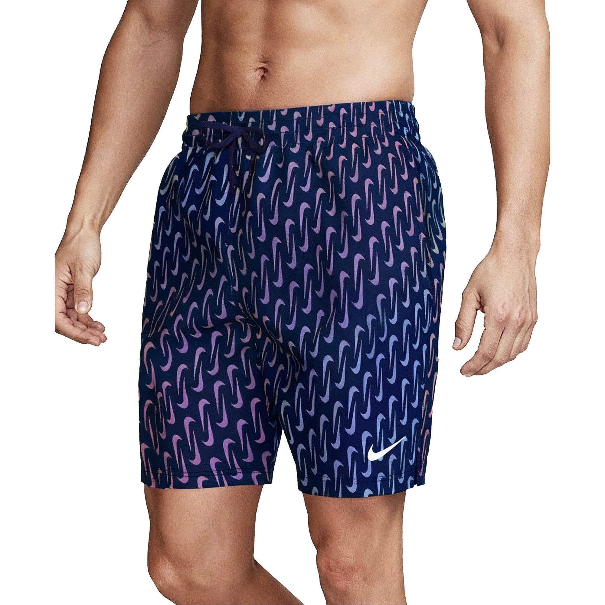 Nike Men's Swim 7" Brief-Lined Breaker Volley Swim Shorts - NAVY Thumbnail View 1