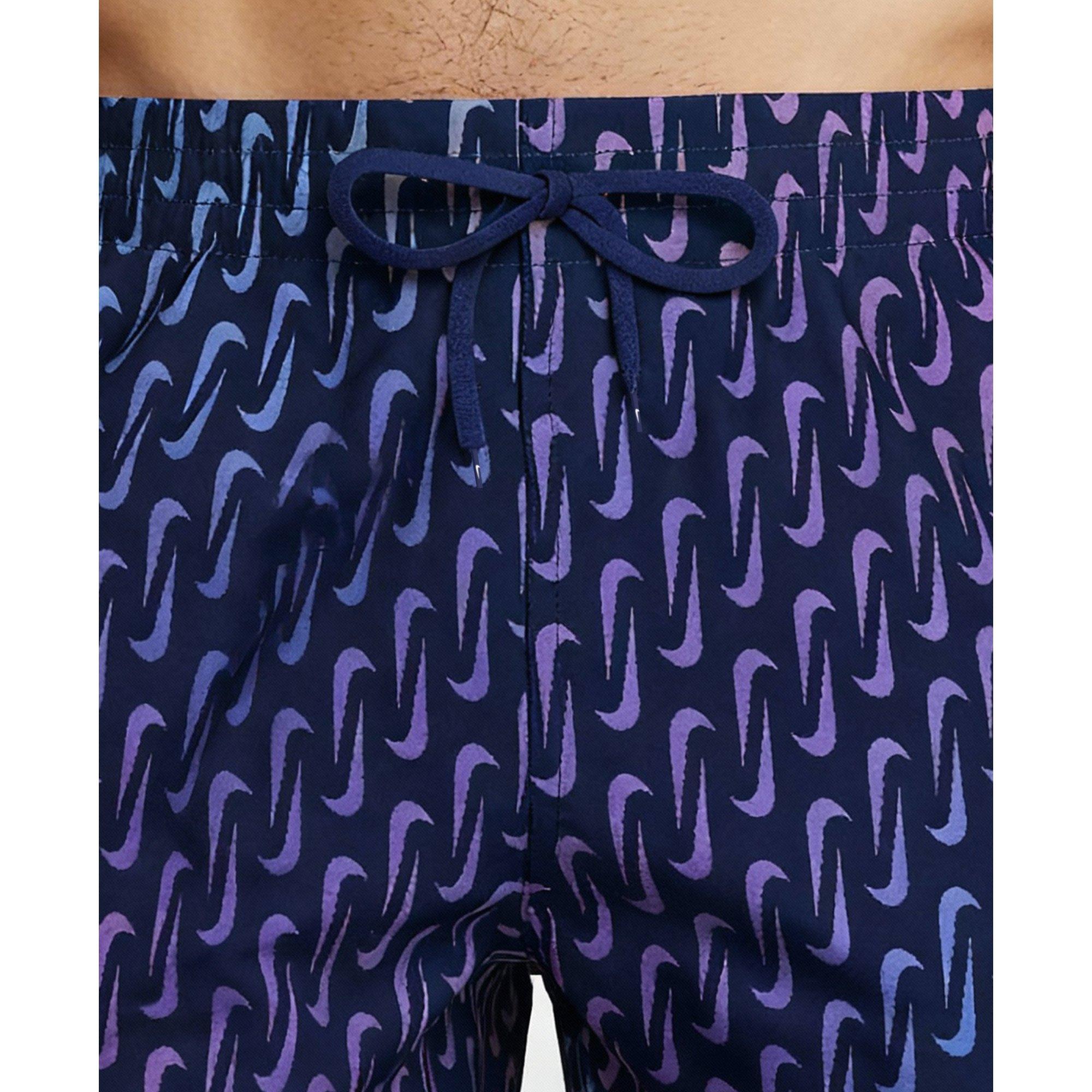 Nike Men's Swim 7" Brief-Lined Breaker Volley Swim Shorts - NAVY Thumbnail View 4