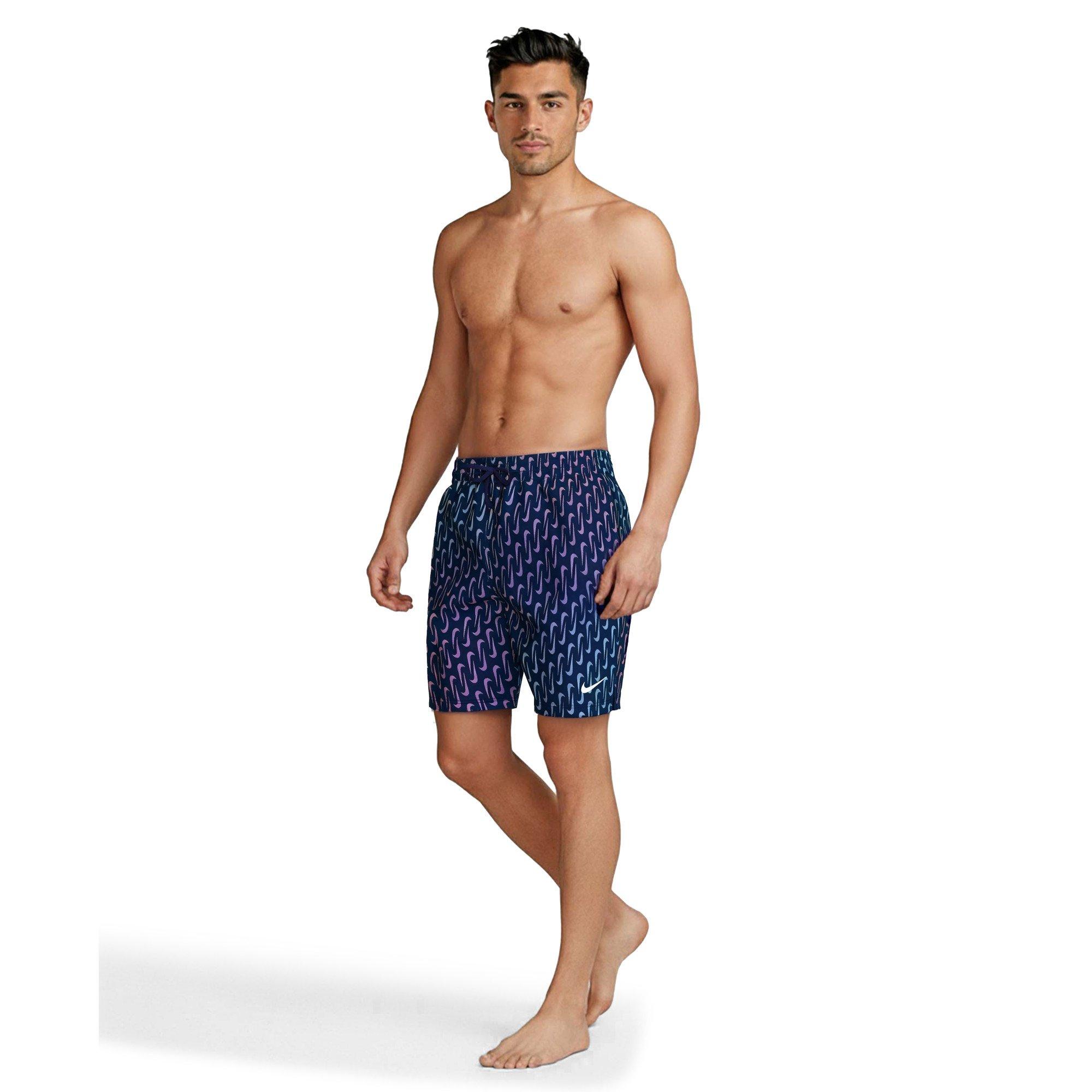 Nike Men's Swim 7" Brief-Lined Breaker Volley Swim Shorts - NAVY Thumbnail View 7